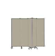 Wallmount Room Divider - 6' 8"H x 9' 2"L - 5 Panel, Hazelnut, Vinyl