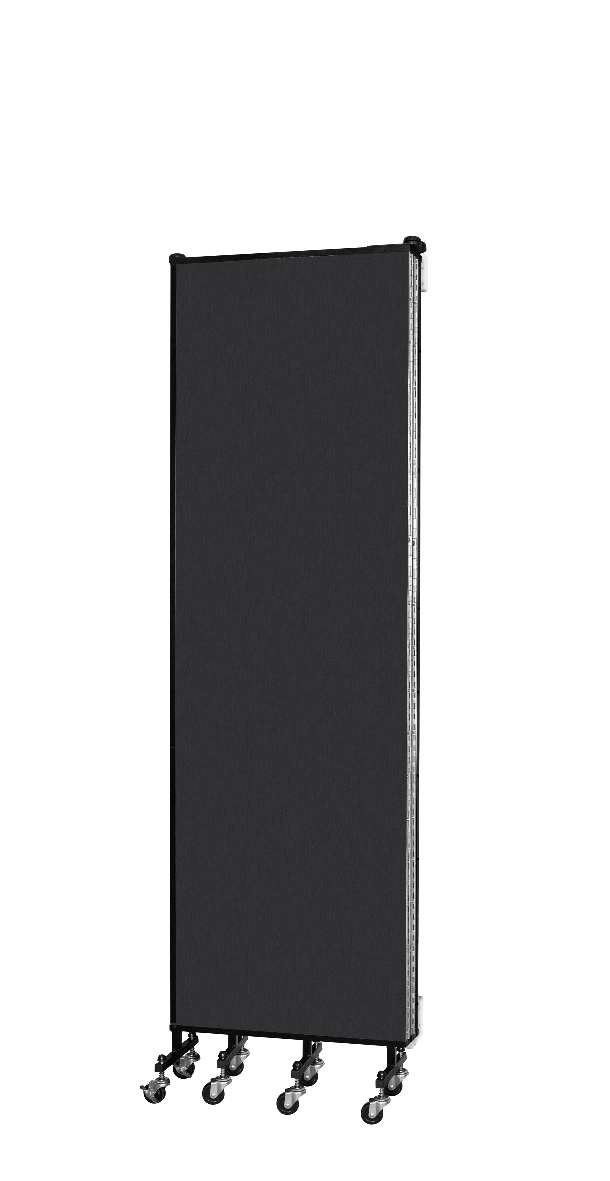 Wallmount Room Divider - 6' 8"H x 9' 2"L - 5 Panel, Coal, Vinyl
