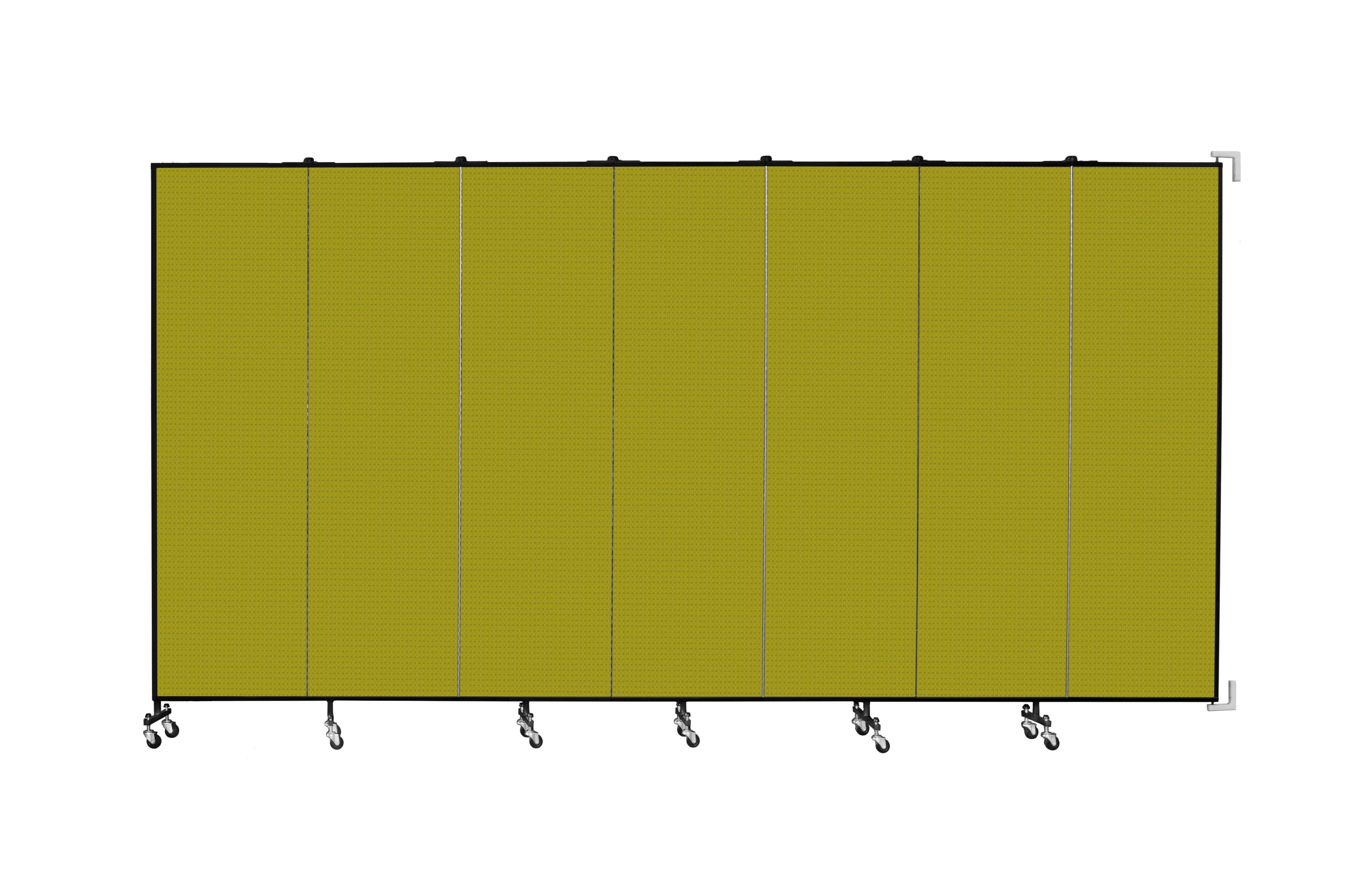 Wallmount Room Divider - 6' 8"H x 12' 10"L - 7 Panel, Apple Green, Fabric