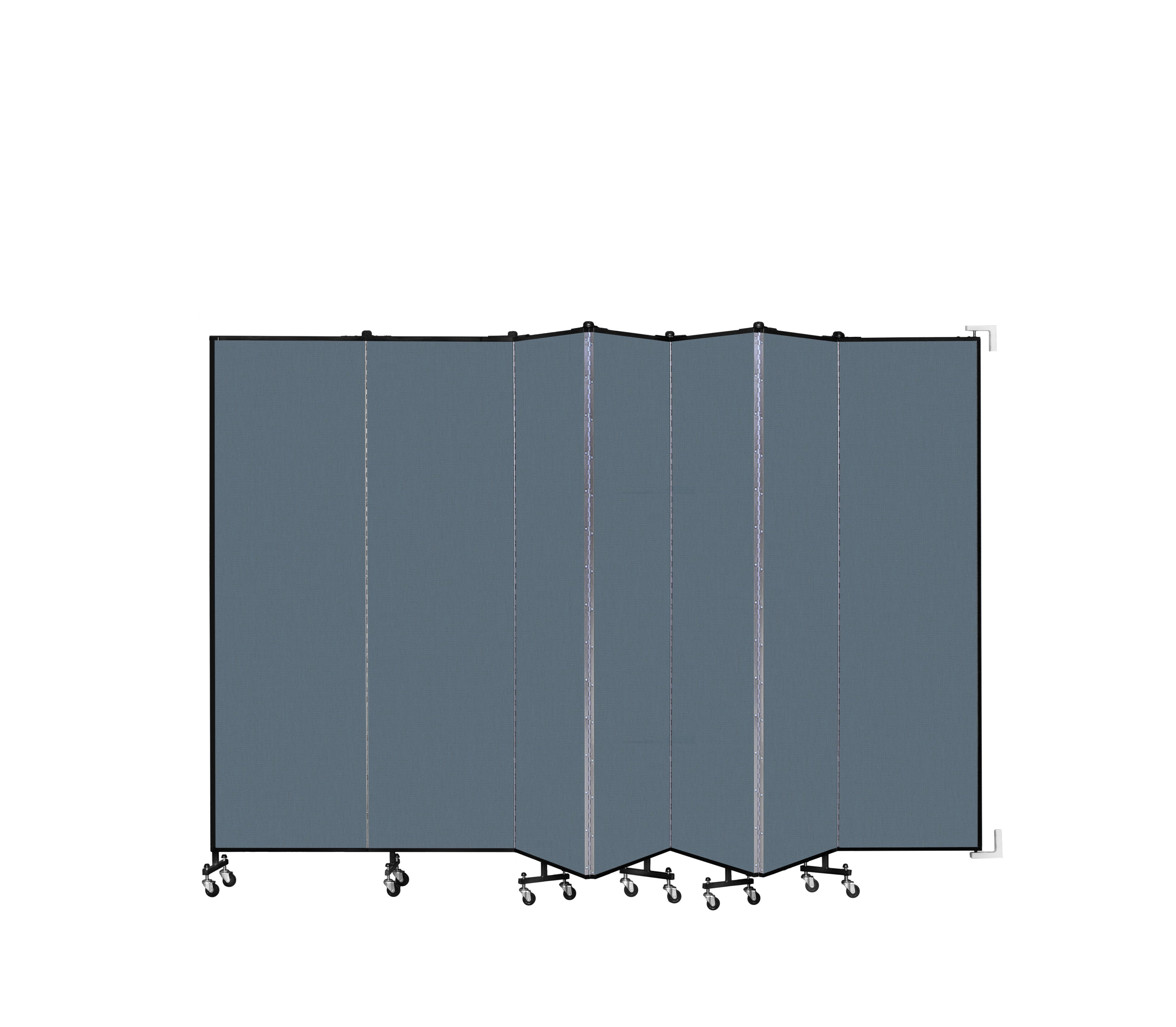 Wallmount Room Divider - 6' 8"H x 12' 10"L - 7 Panel, Lake, Fabric