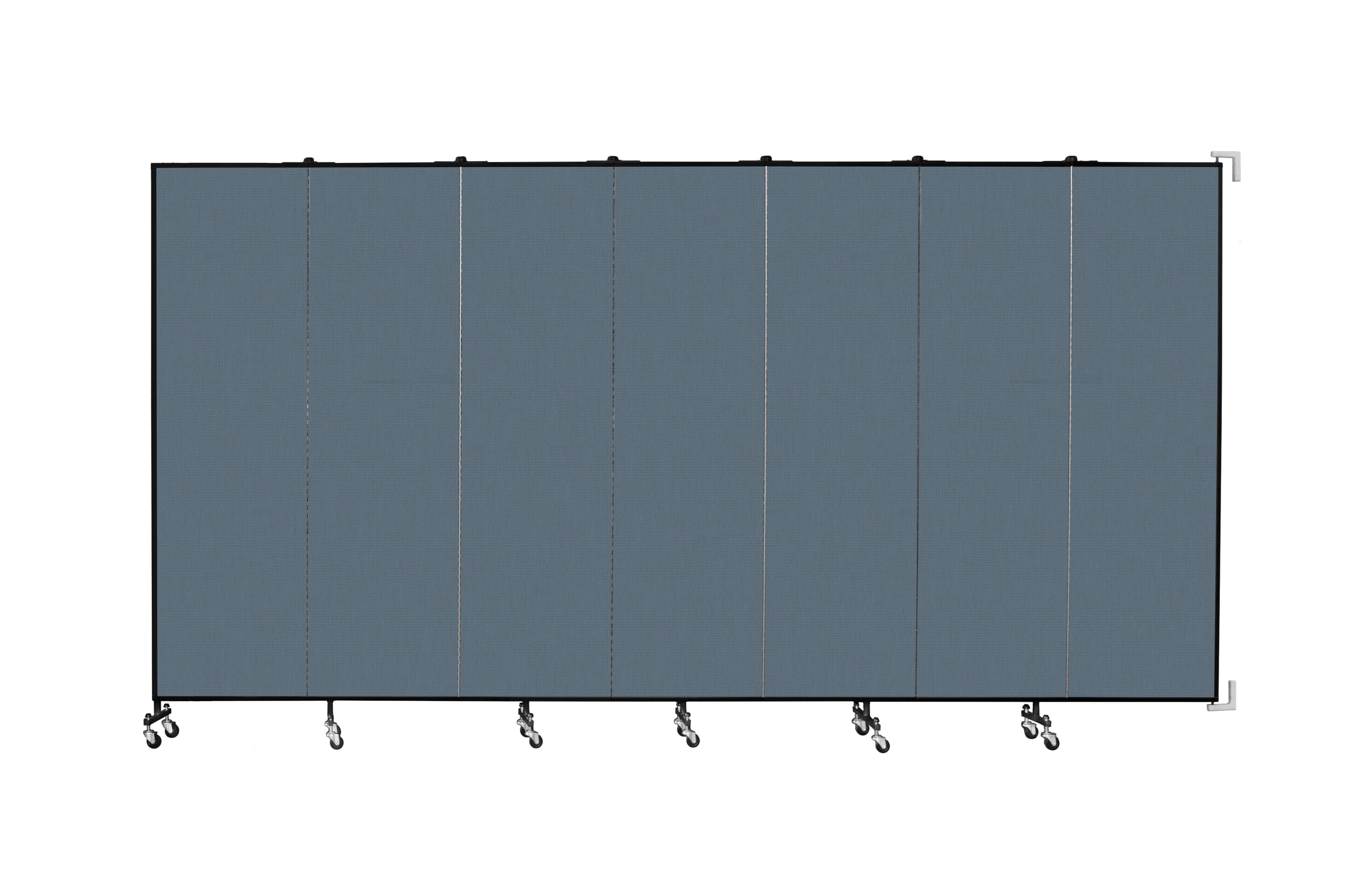 Wallmount Room Divider - 6' 8"H x 12' 10"L - 7 Panel, Lake, Fabric