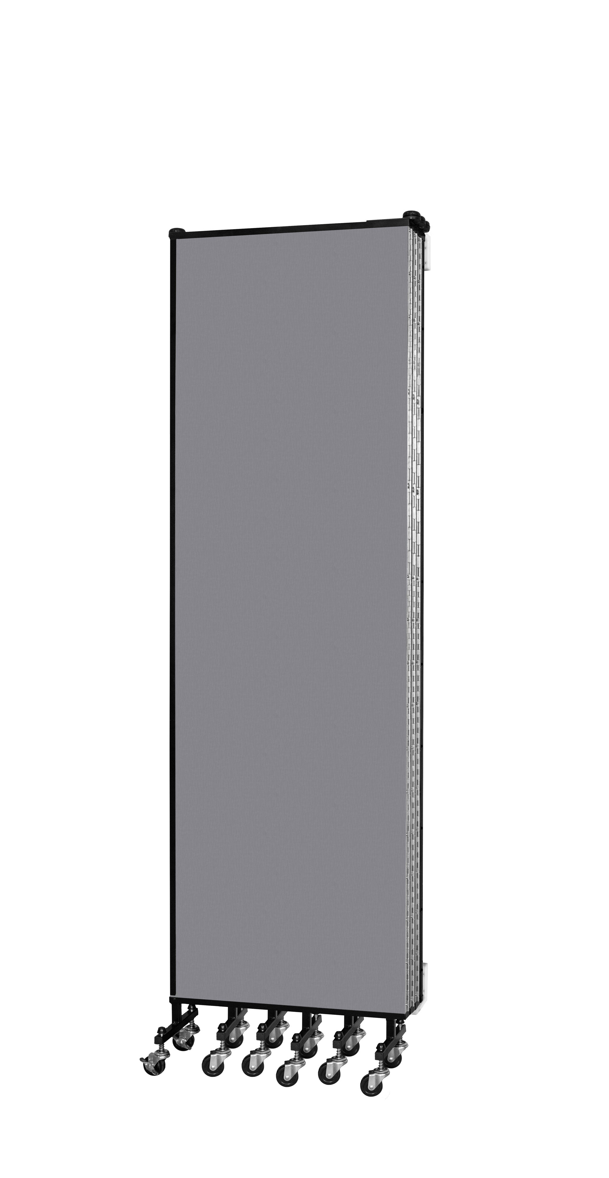 Wallmount Room Divider - 6' 8"H x 12' 10"L - 7 Panel, Stone, Fabric