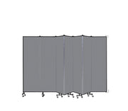 Wallmount Room Divider - 6' 8"H x 12' 10"L - 7 Panel, Stone, Fabric