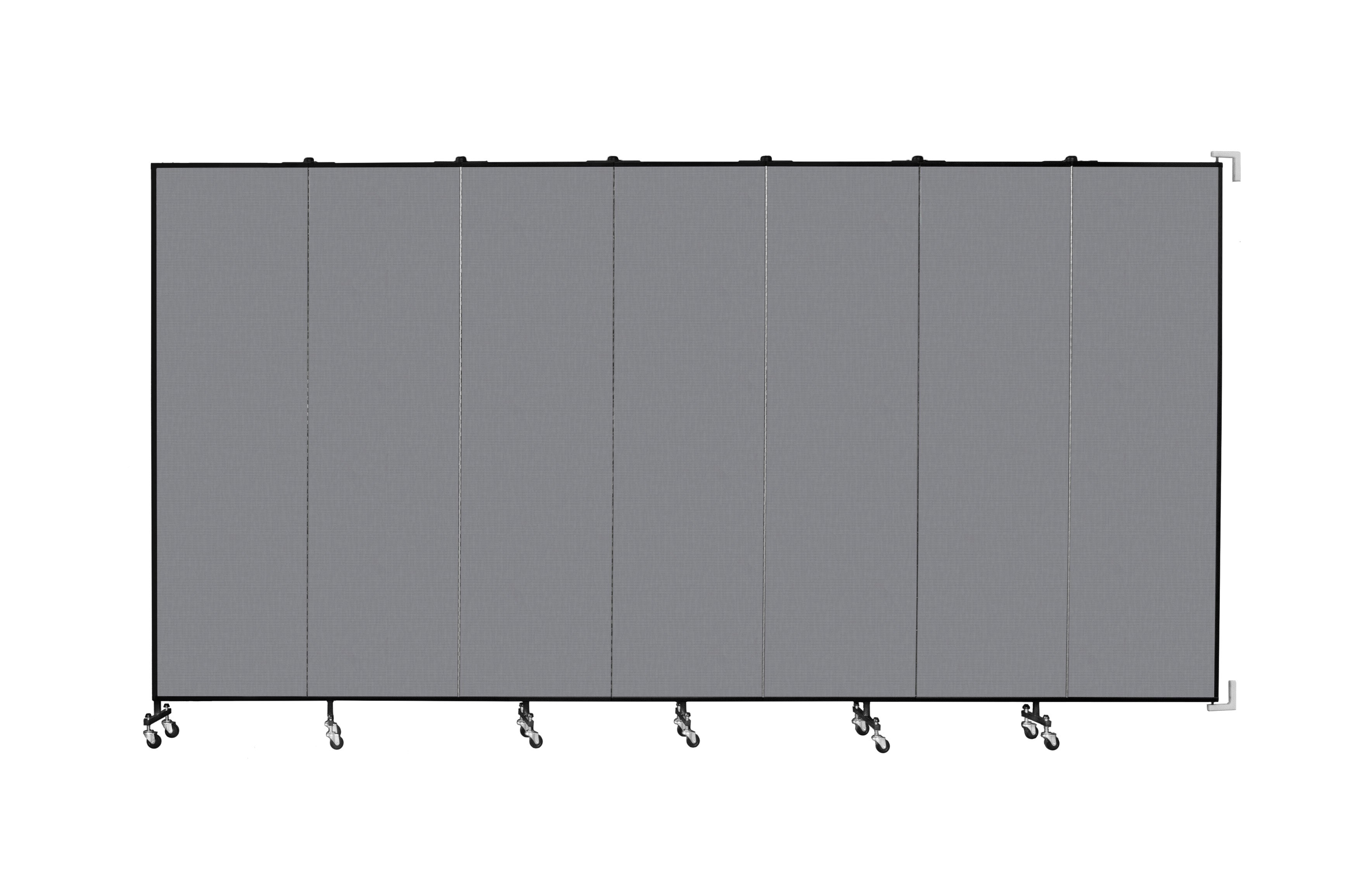 Wallmount Room Divider - 6' 8"H x 12' 10"L - 7 Panel, Stone, Fabric