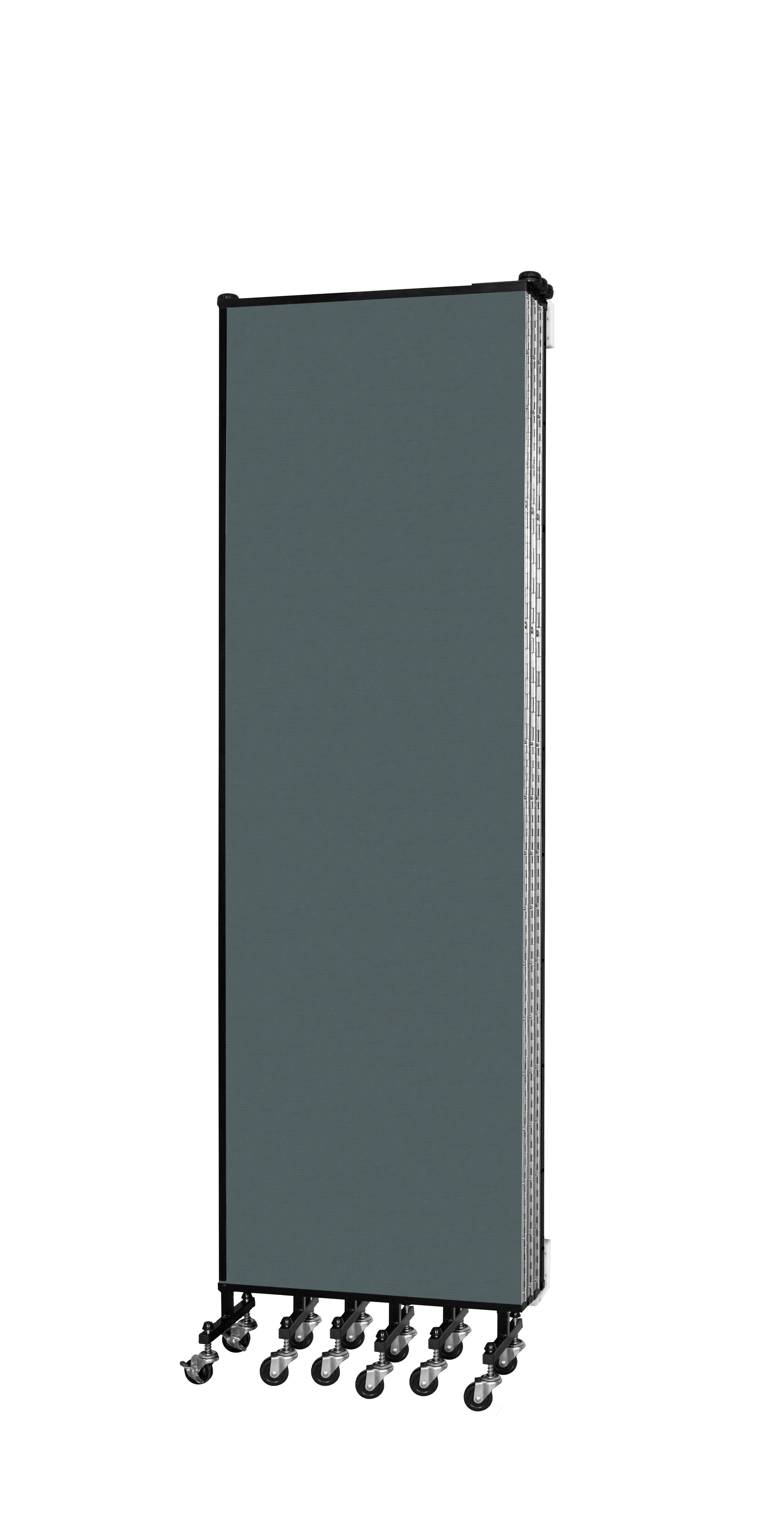 Wallmount Room Divider - 6' 8"H x 12' 10"L - 7 Panel, Mallard, Fabric