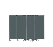 Wallmount Room Divider - 6' 8"H x 12' 10"L - 7 Panel, Mallard, Fabric