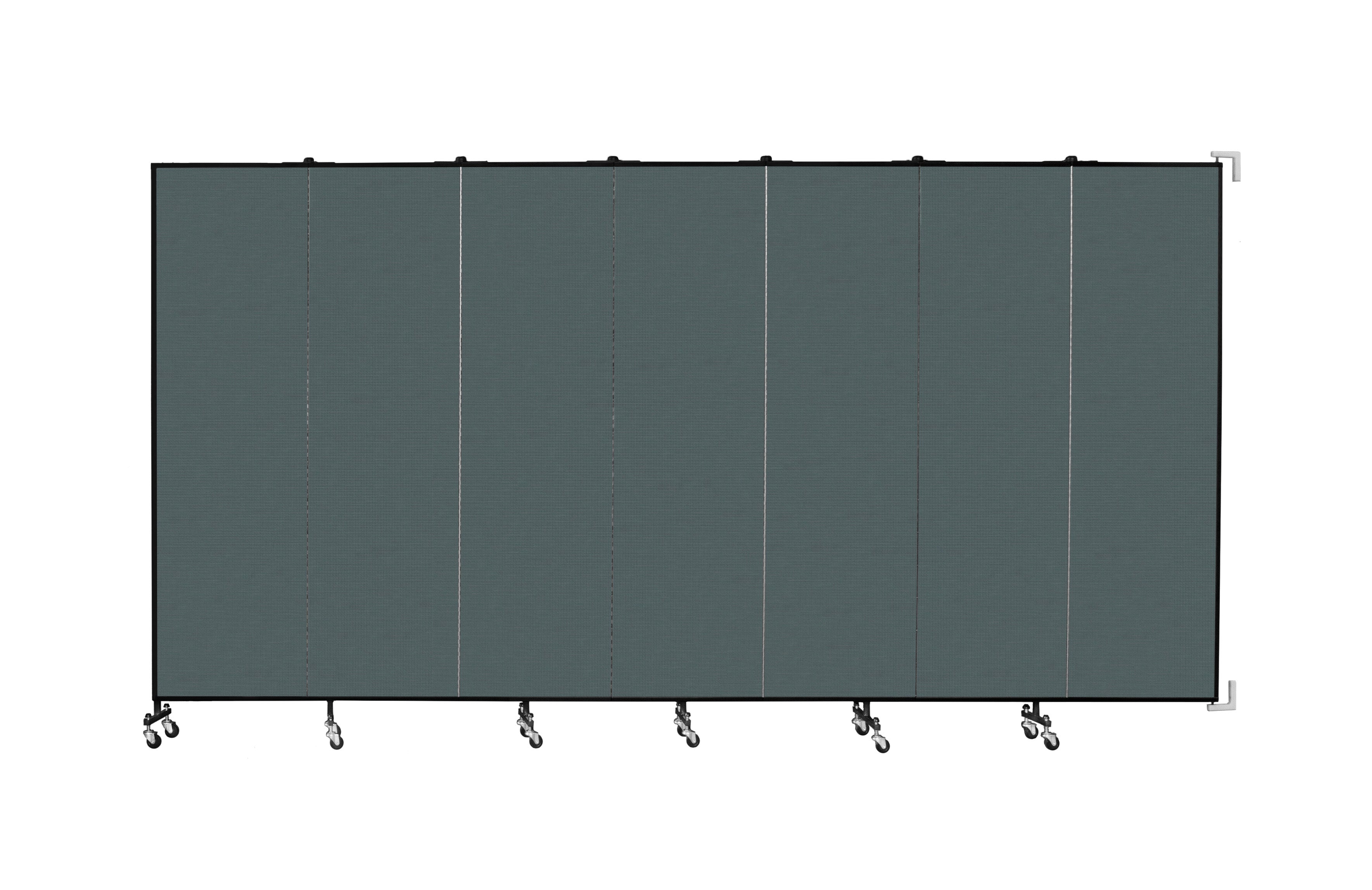 Wallmount Room Divider - 6' 8"H x 12' 10"L - 7 Panel, Mallard, Fabric