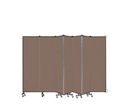 Wallmount Room Divider - 6' 8"H x 12' 10"L - 7 Panel, Walnut, Fabric