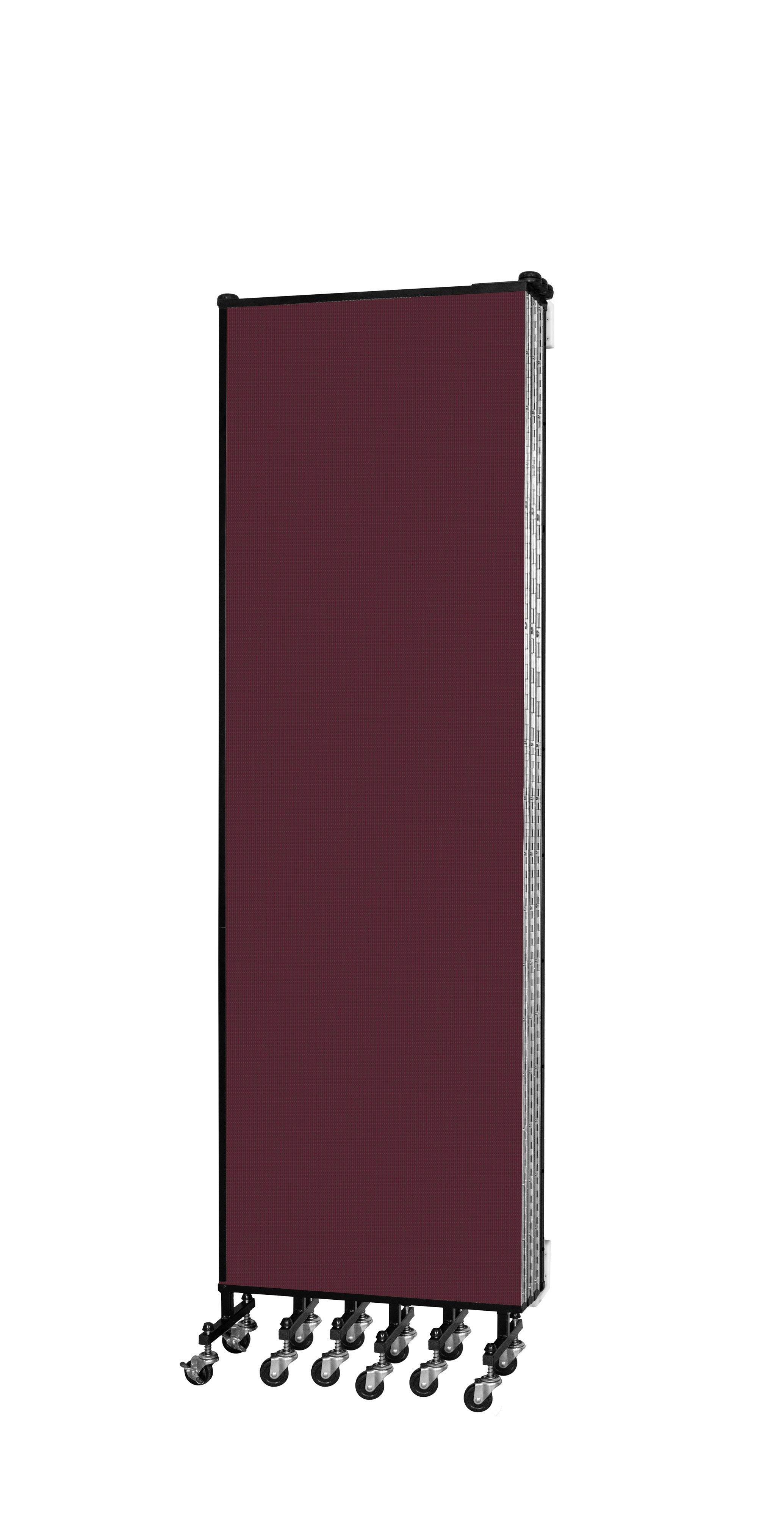 Wallmount Room Divider - 6' 8"H x 12' 10"L - 7 Panel, Purple, Fabric