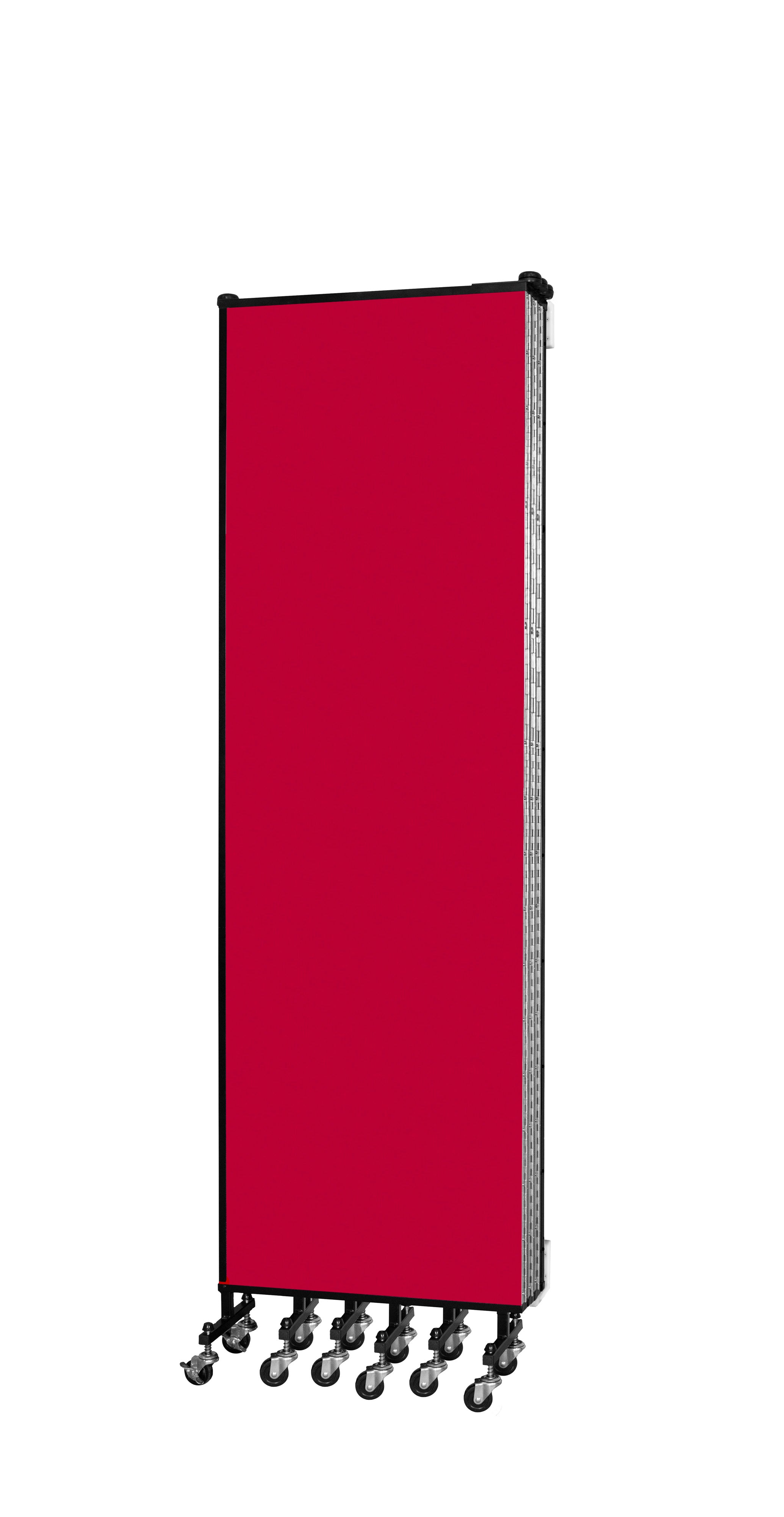 Wallmount Room Divider - 6' 8"H x 12' 10"L - 7 Panel, Primary Red, Fabric