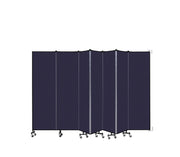 Wallmount Room Divider - 6' 8"H x 12' 10"L - 7 Panel, Navy, Fabric