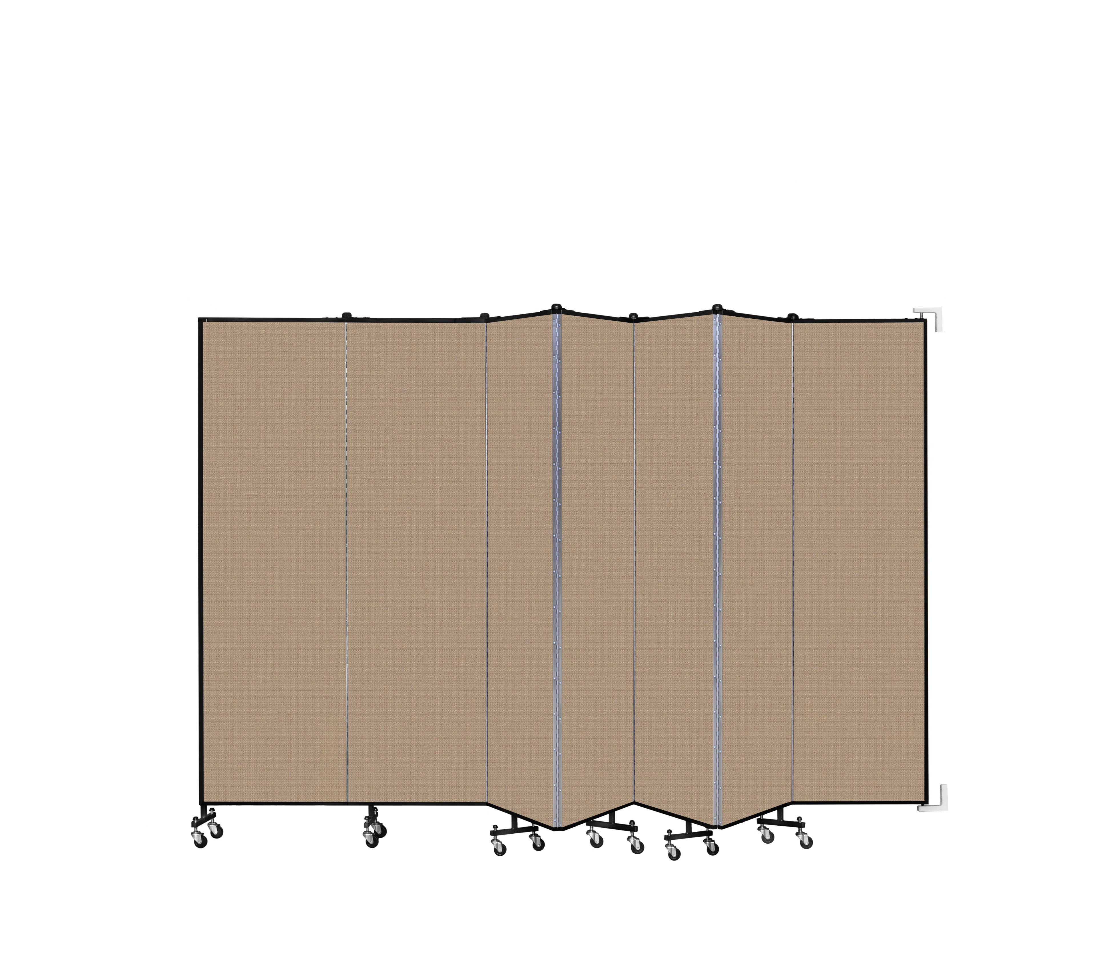 Wallmount Room Divider - 6' 8"H x 12' 10"L - 7 Panel, Desert, Fabric