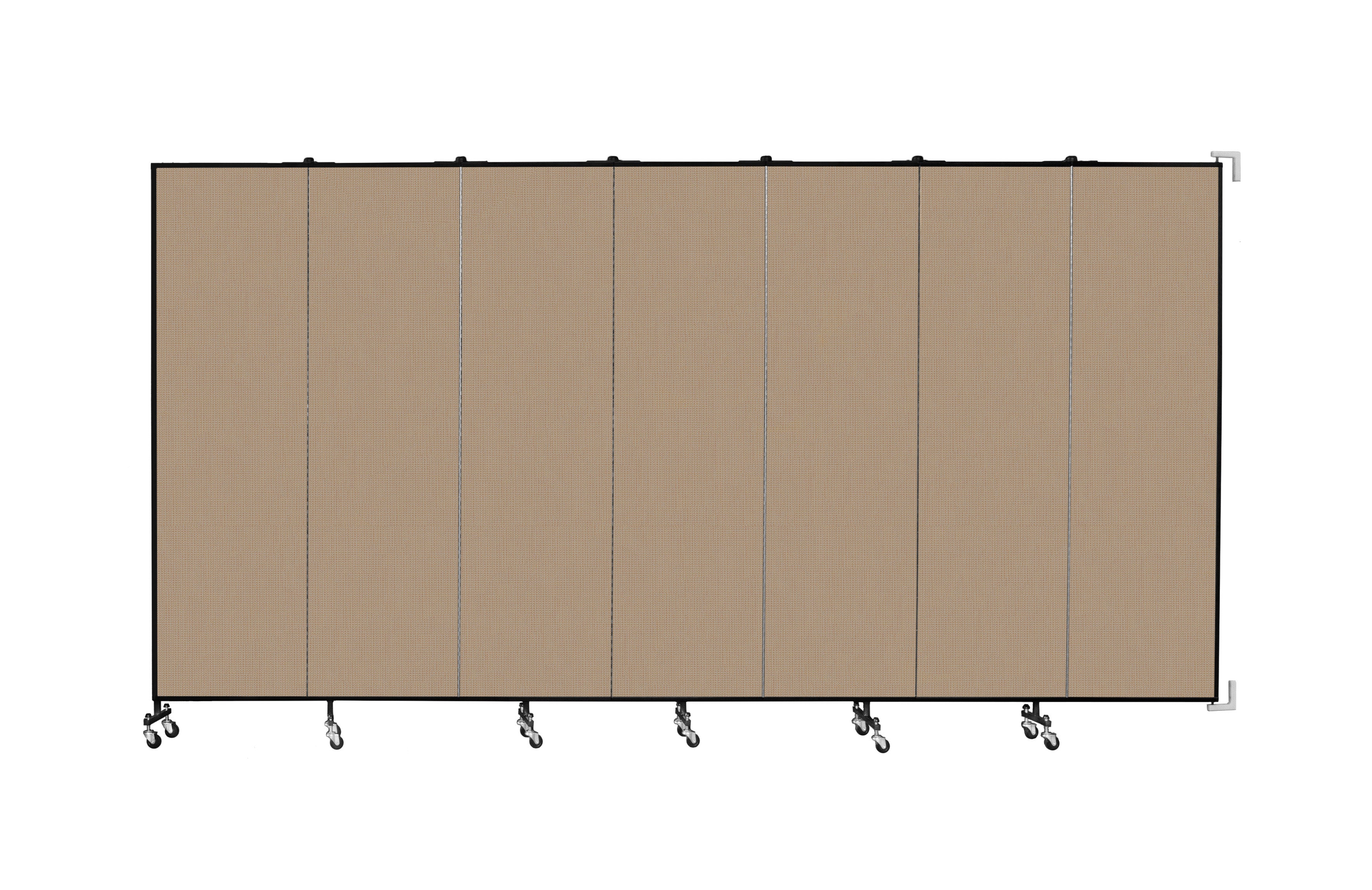 Wallmount Room Divider - 6' 8"H x 12' 10"L - 7 Panel, Desert, Fabric