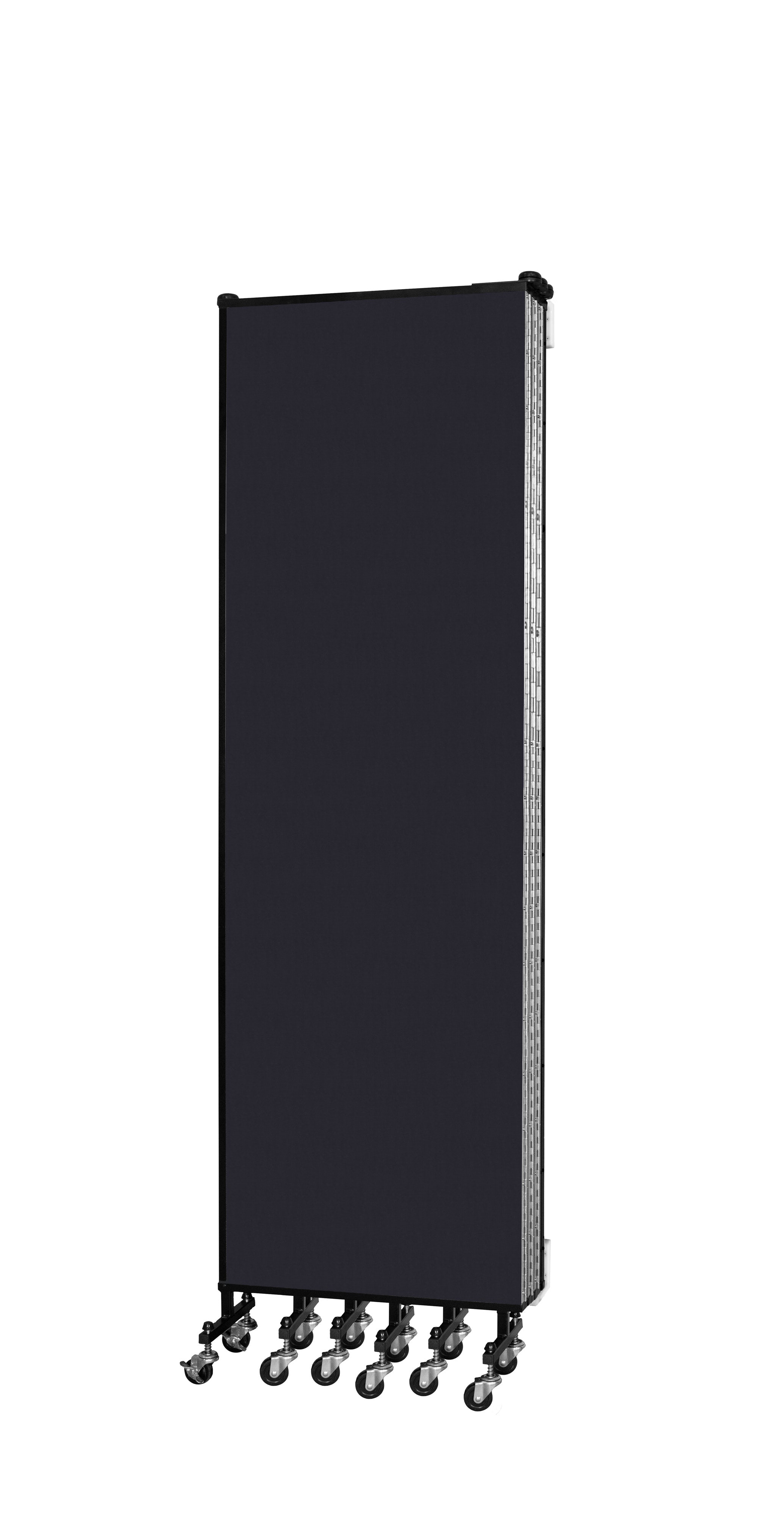 Wallmount Room Divider - 6' 8"H x 12' 10"L - 7 Panel, Black, Fabric