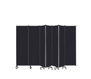 Wallmount Room Divider - 6' 8"H x 12' 10"L - 7 Panel, Black, Fabric