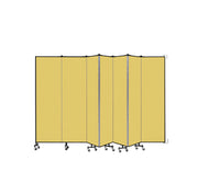 Wallmount Room Divider - 6' 8"H x 12' 10"L - 7 Panel, Primary Yellow, Fabric