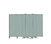 Wallmount Room Divider - 6' 8"H x 12' 10"L - 7 Panel, Sea Green, Fabric