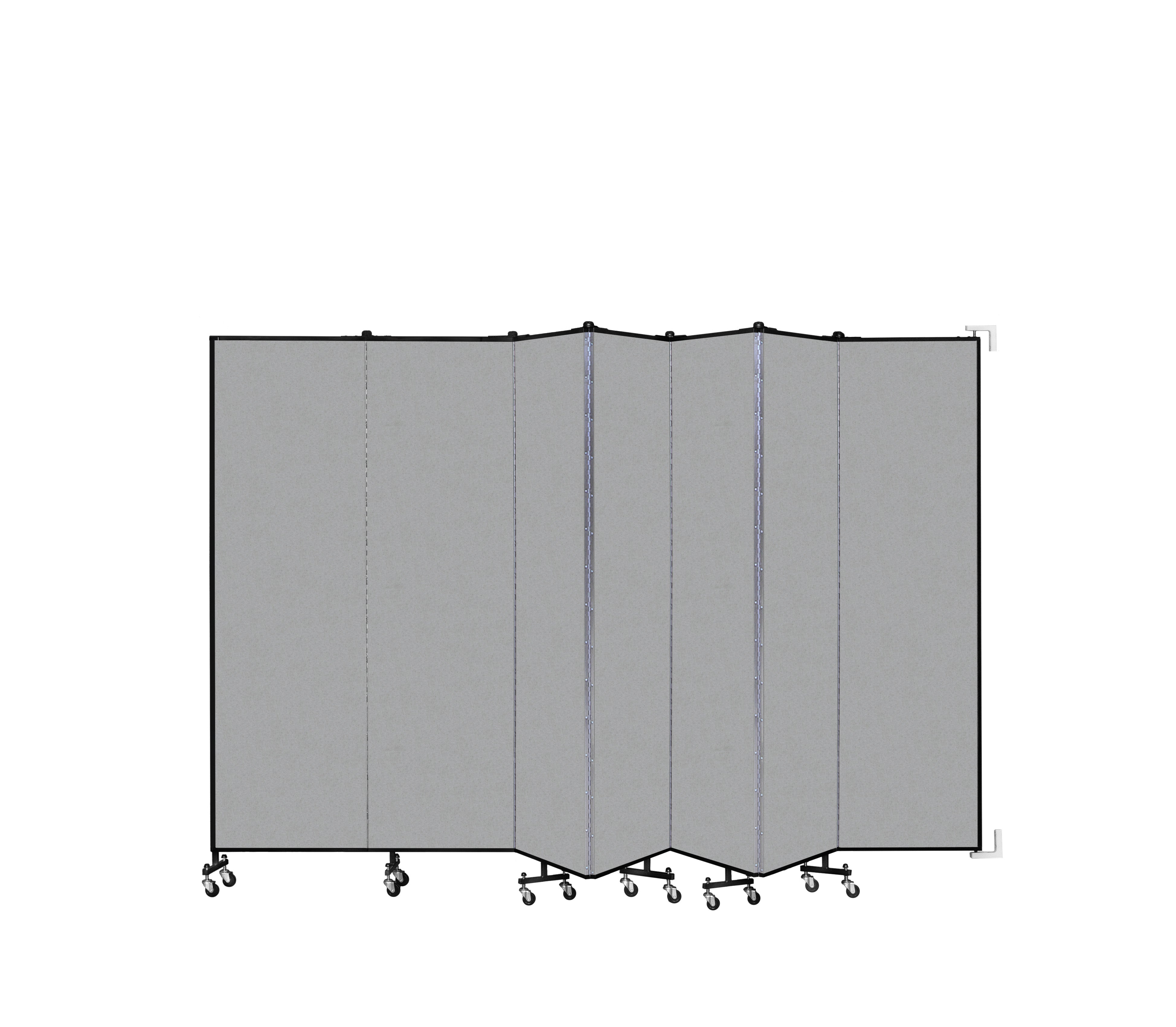 Wallmount Room Divider - 6' 8"H x 12' 10"L - 7 Panel, Granite, Vinyl