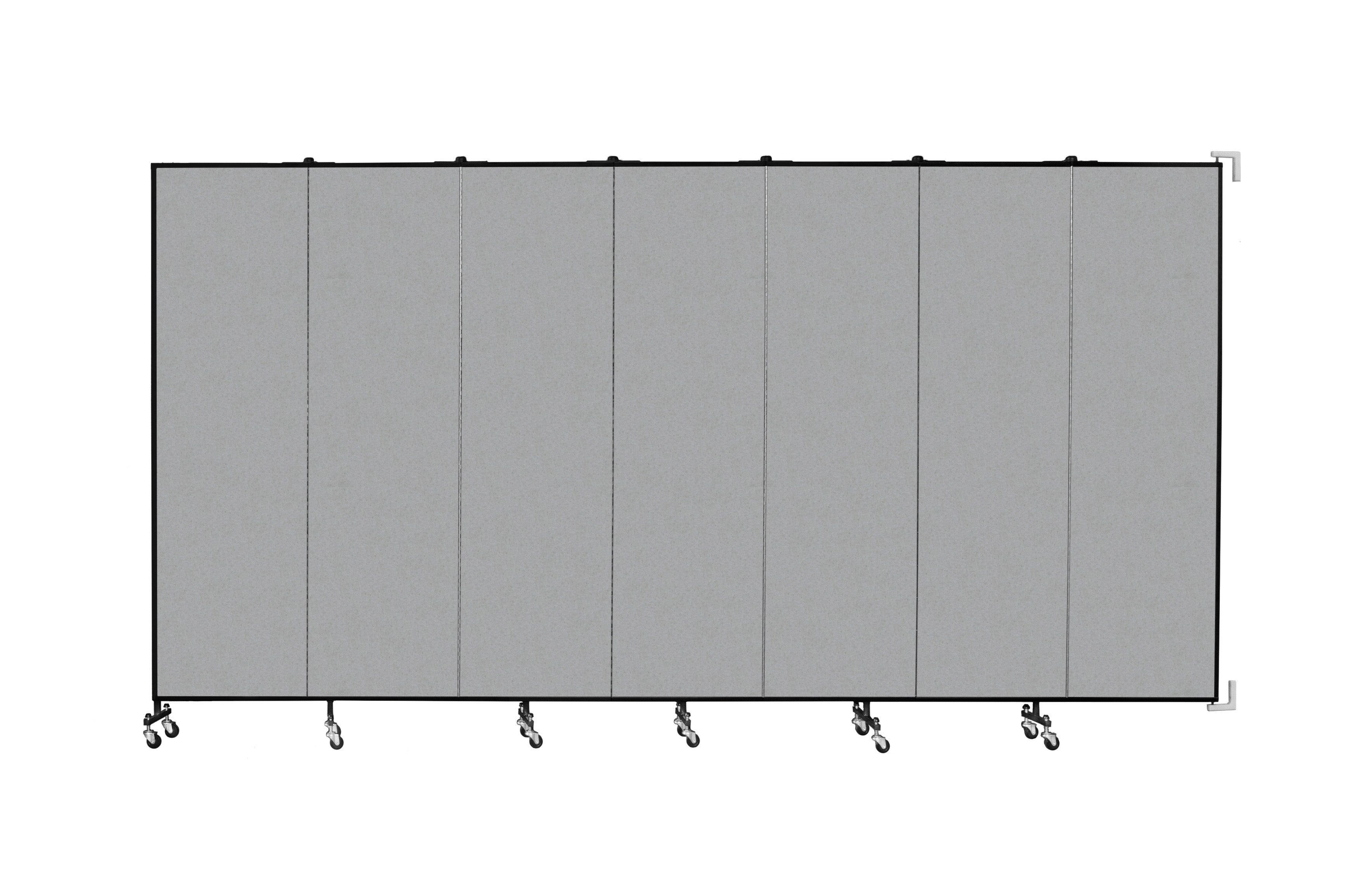 Wallmount Room Divider - 6' 8"H x 12' 10"L - 7 Panel, Granite, Vinyl