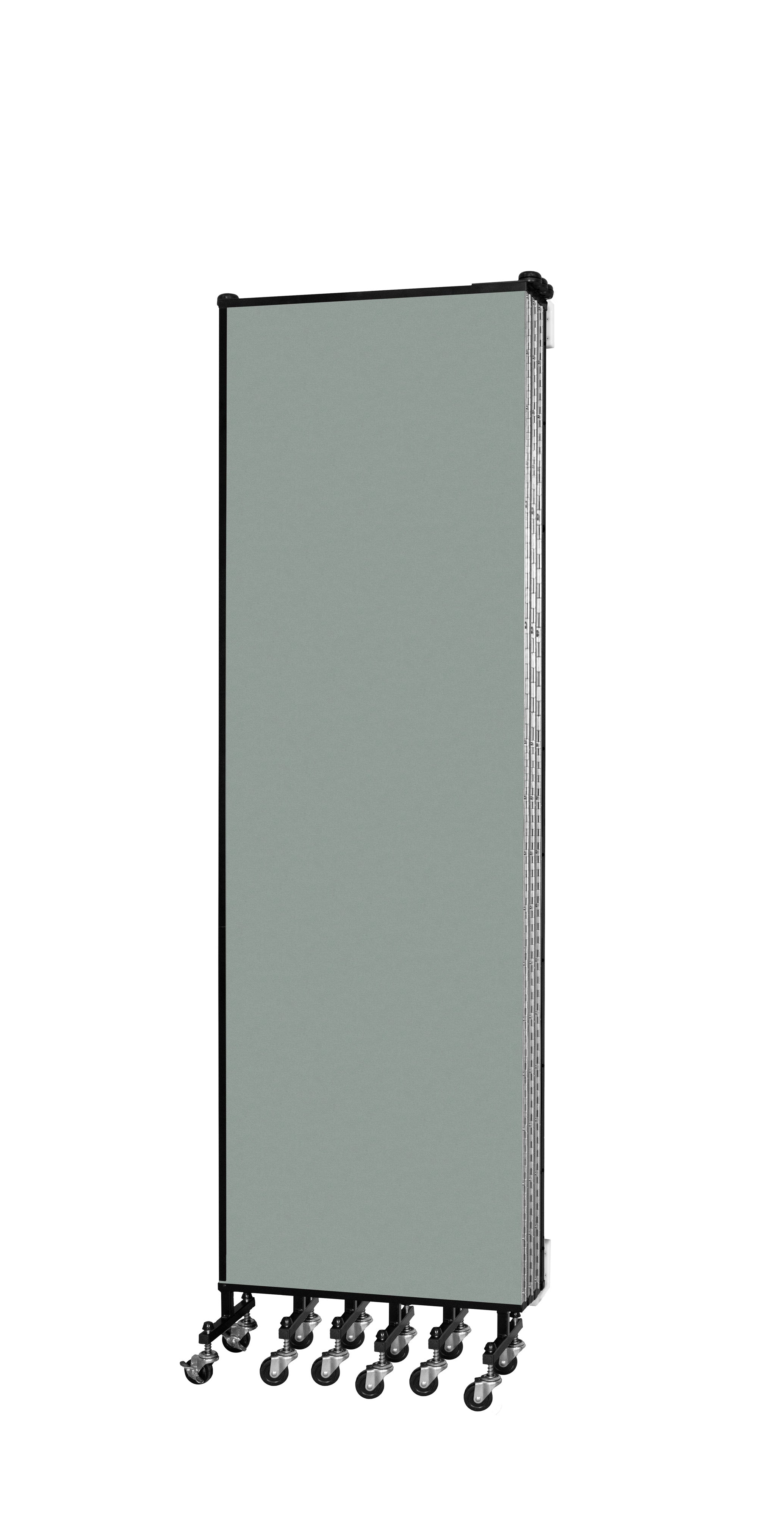 Wallmount Room Divider - 6' 8"H x 12' 10"L - 7 Panel, Mint, Vinyl