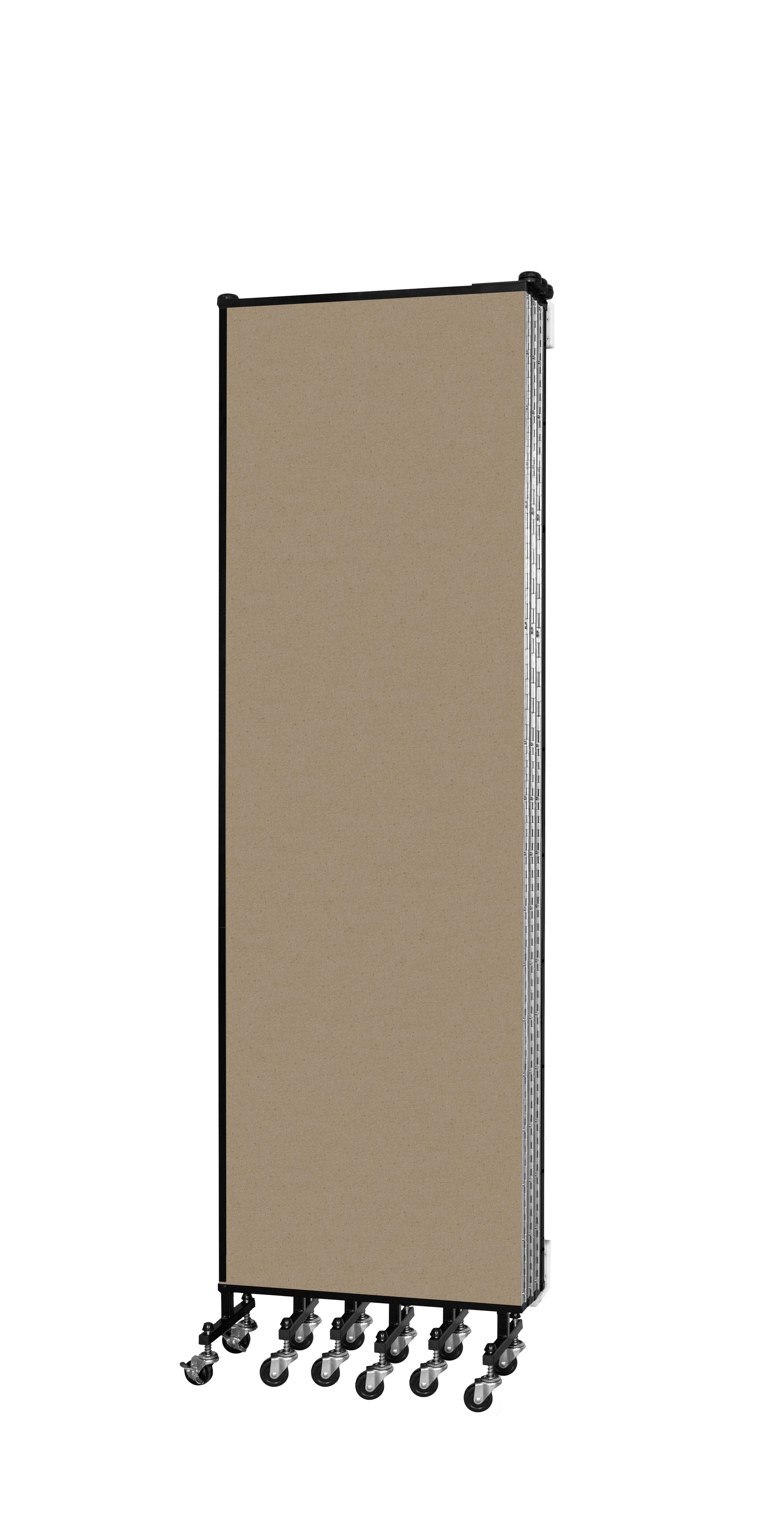 Wallmount Room Divider - 6' 8"H x 12' 10"L - 7 Panel, Sandalwood, Vinyl