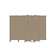 Wallmount Room Divider - 6' 8"H x 12' 10"L - 7 Panel, Sandalwood, Vinyl