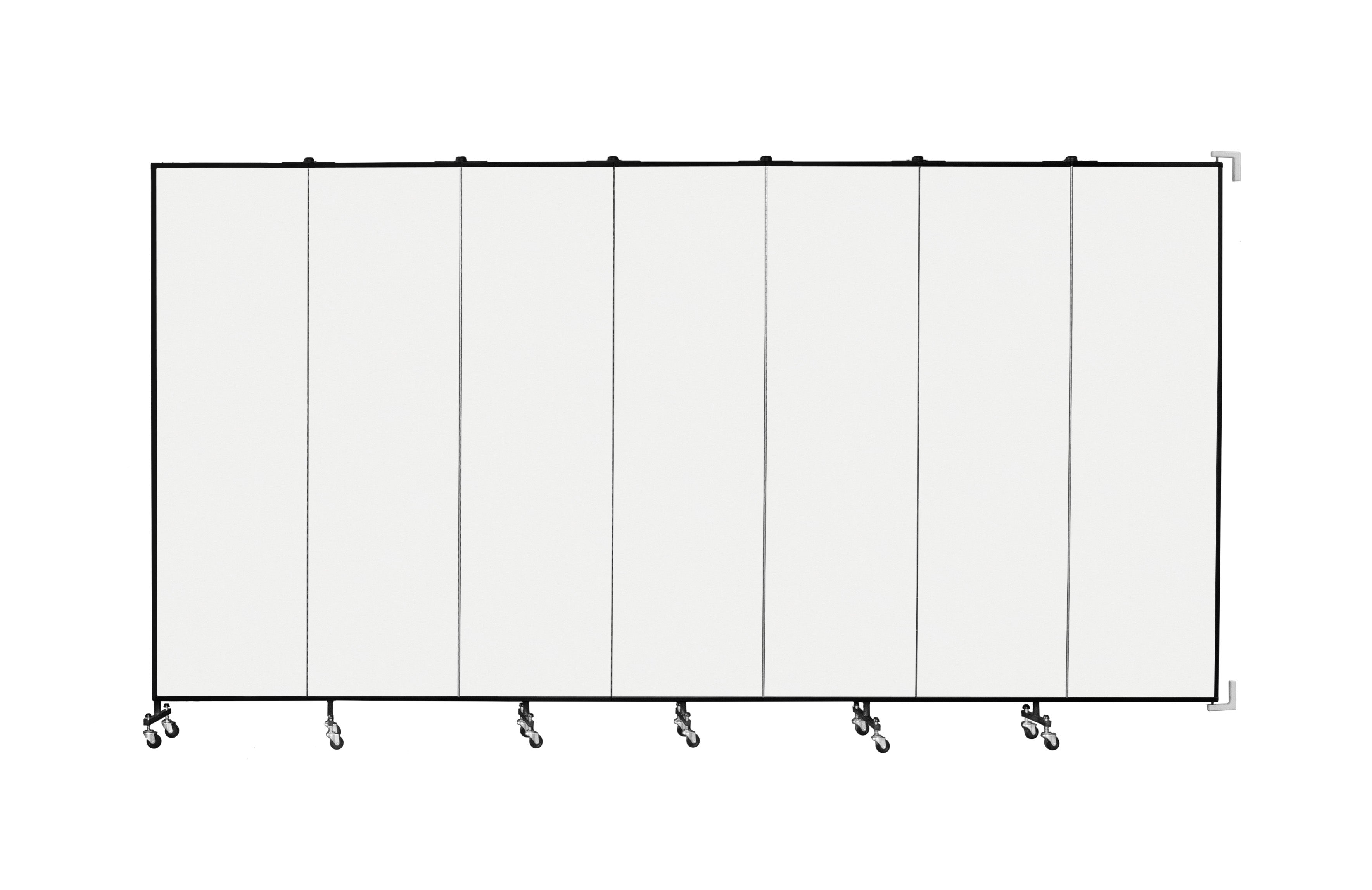 Wallmount Room Divider - 6' 8"H x 12' 10"L - 7 Panel, Ice, Vinyl