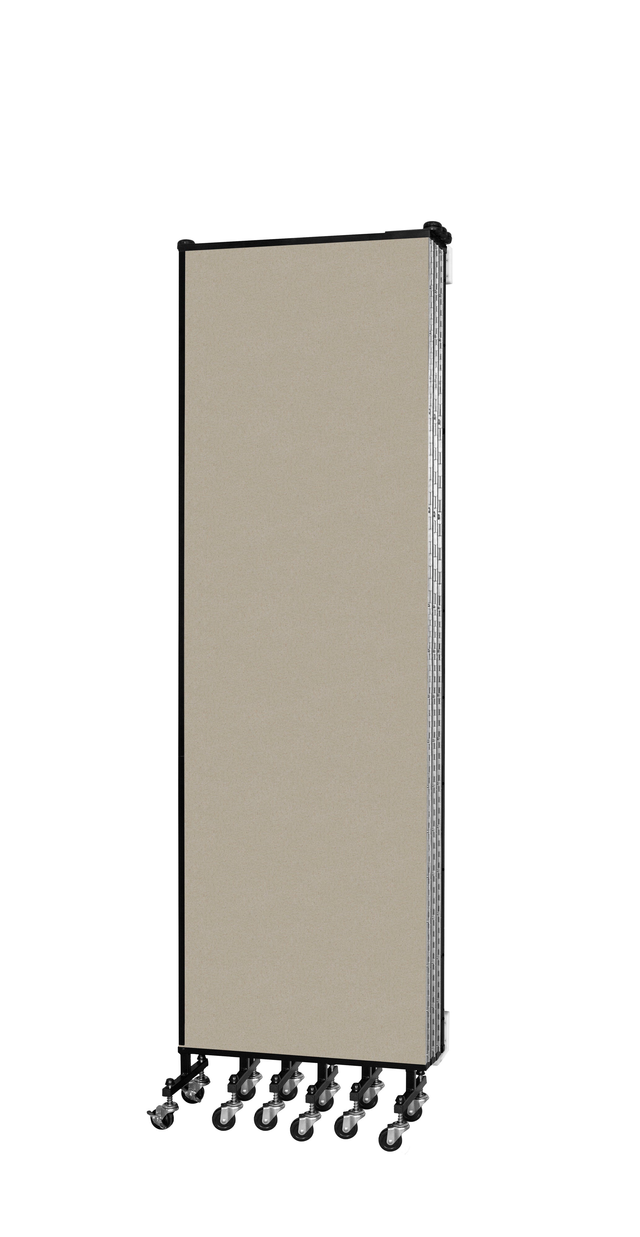 Wallmount Room Divider - 6' 8"H x 12' 10"L - 7 Panel, Hazelnut, Vinyl