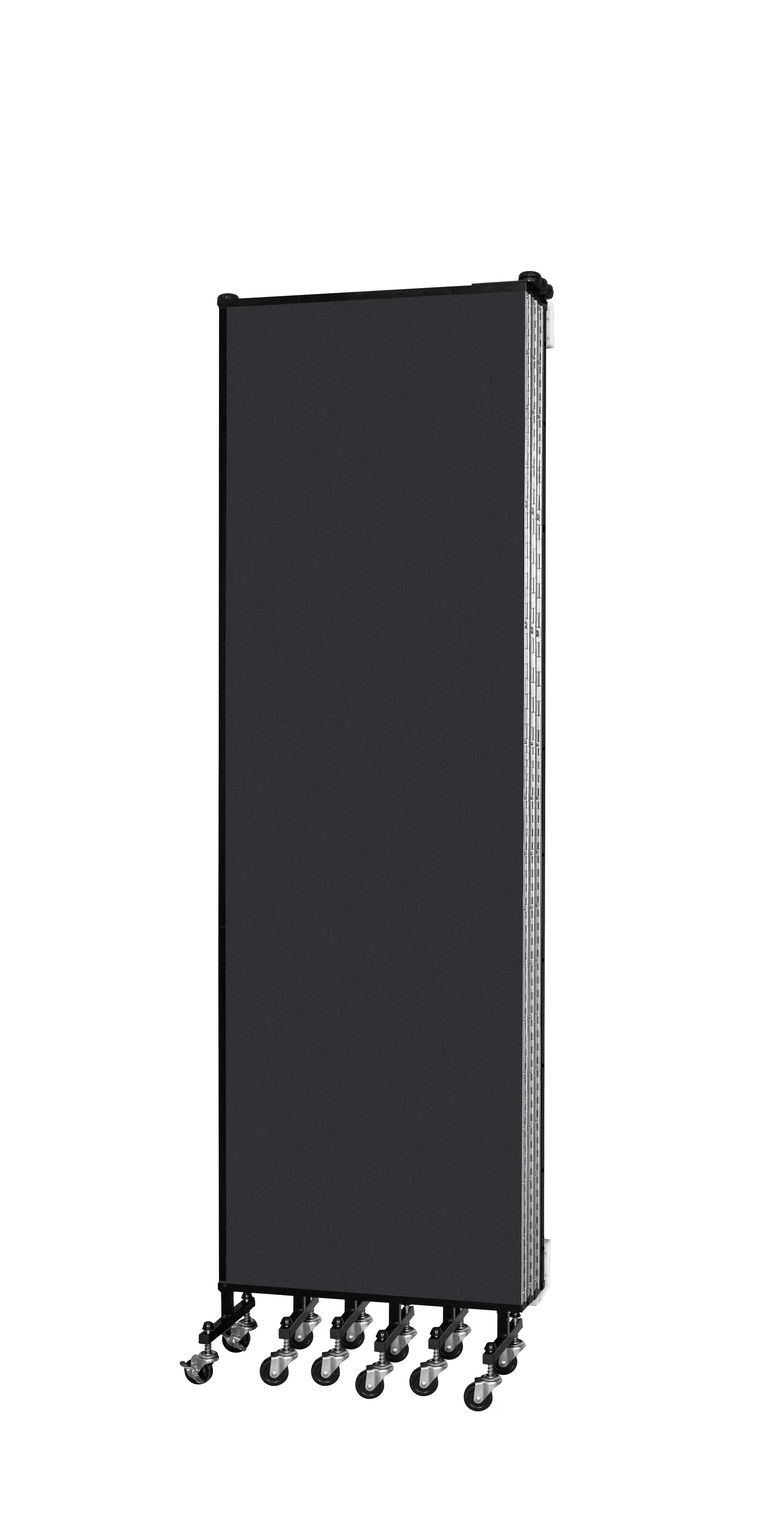 Wallmount Room Divider - 6' 8"H x 12' 10"L - 7 Panel, Coal, Vinyl