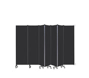 Wallmount Room Divider - 6' 8"H x 12' 10"L - 7 Panel, Coal, Vinyl