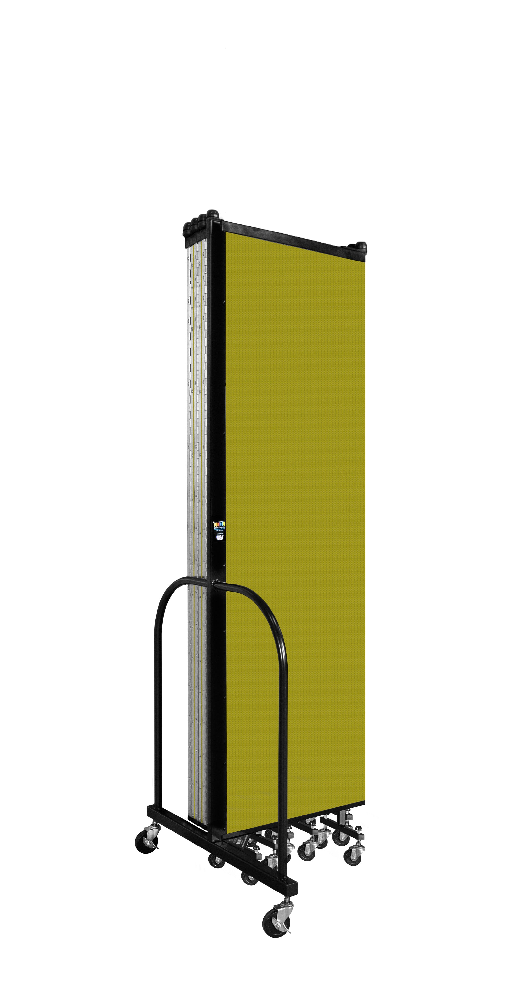 Wallmount Room Divider - 6' 8"H x 16' 6"L - 9 Panel, Apple Green, Fabric
