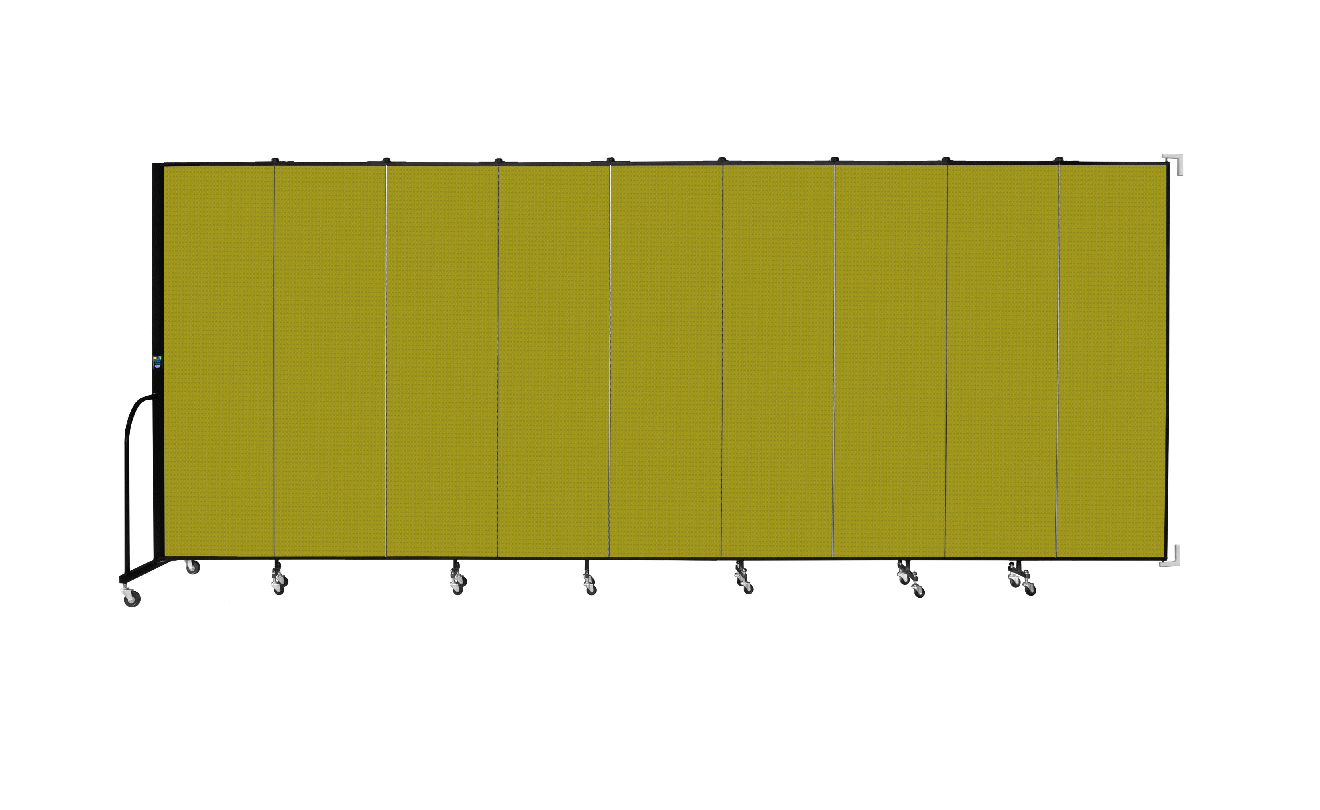 Wallmount Room Divider - 6' 8"H x 16' 6"L - 9 Panel, Apple Green, Fabric