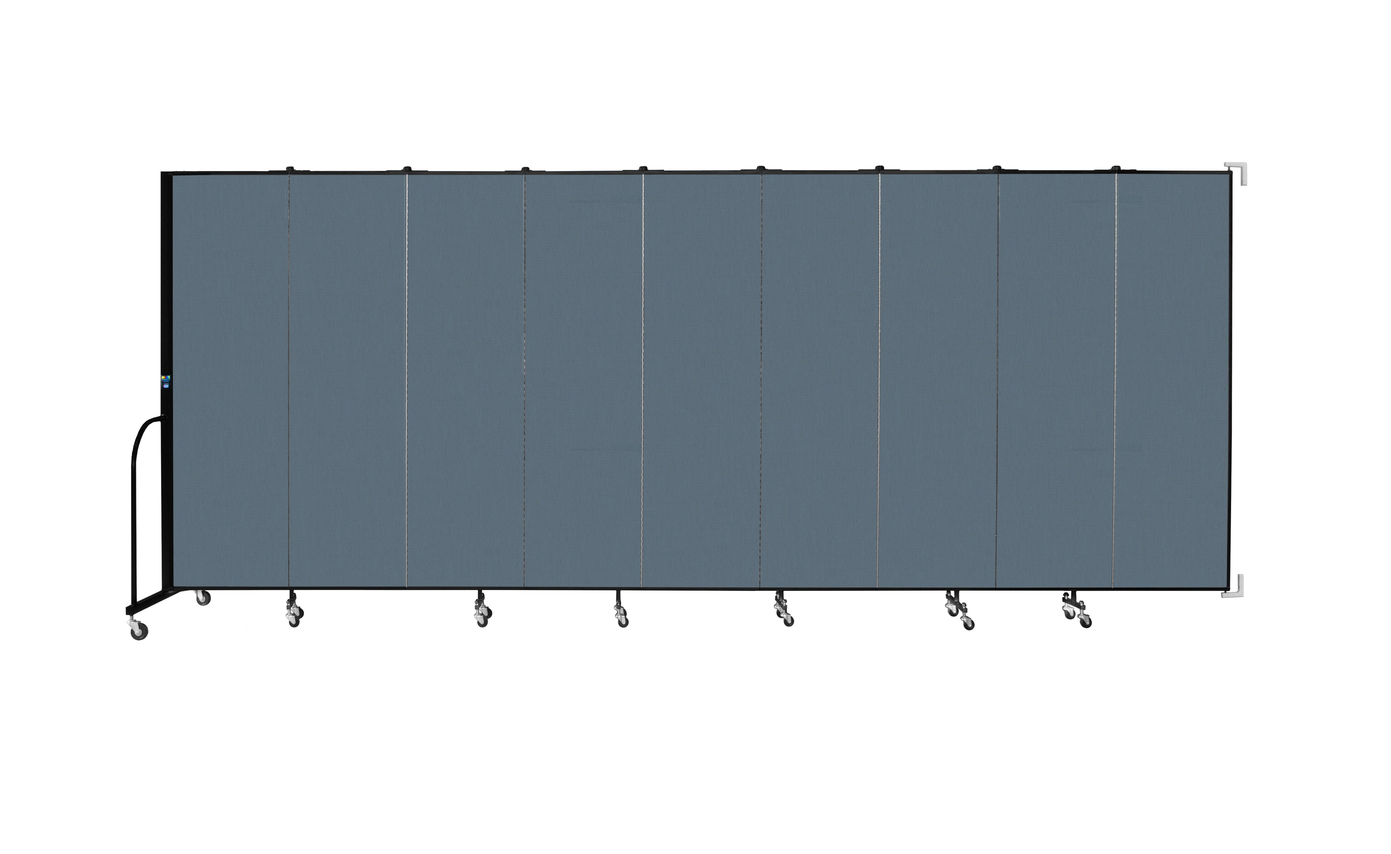 Wallmount Room Divider - 6' 8"H x 16' 6"L - 9 Panel, Lake, Fabric