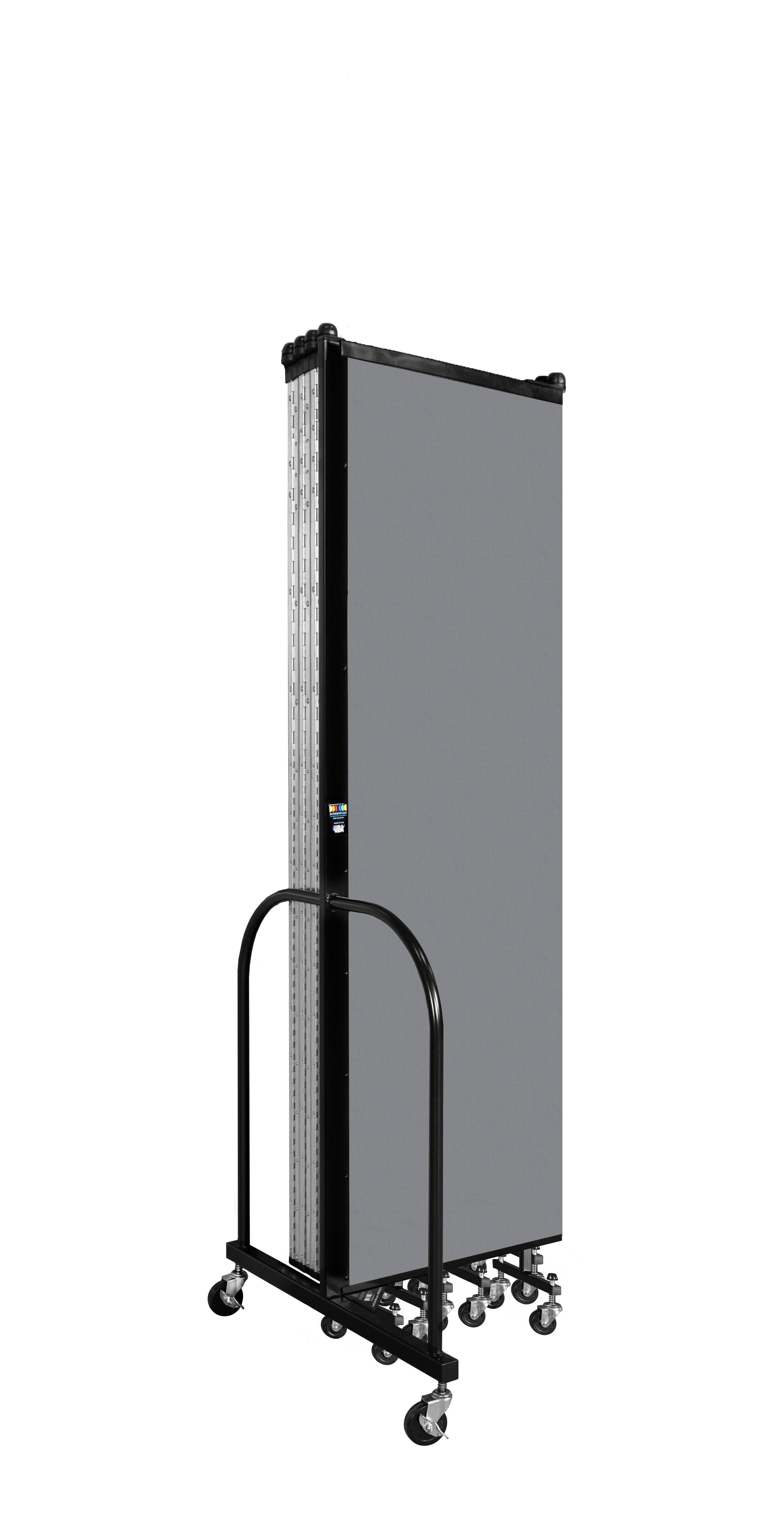 Wallmount Room Divider - 6' 8"H x 16' 6"L - 9 Panel, Stone, Fabric