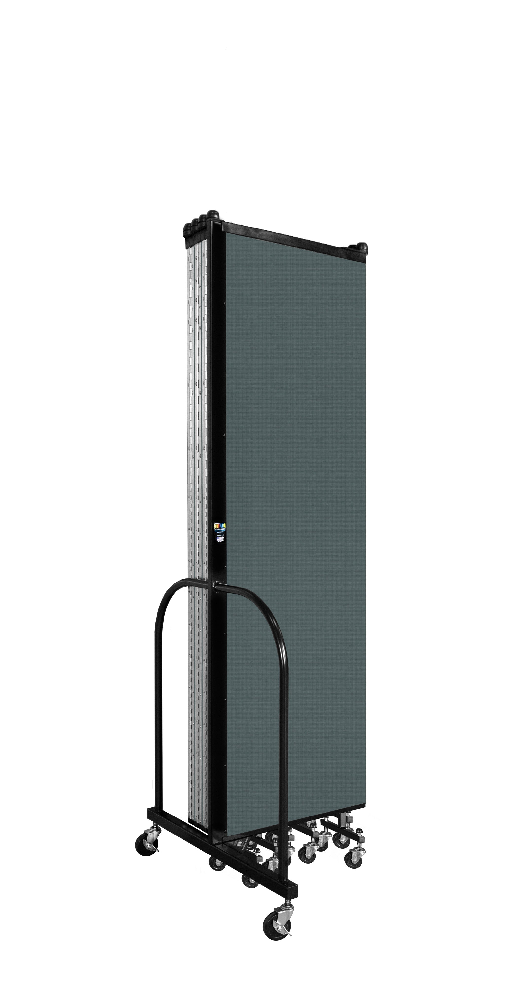 Wallmount Room Divider - 6' 8"H x 16' 6"L - 9 Panel, Mallard, Fabric