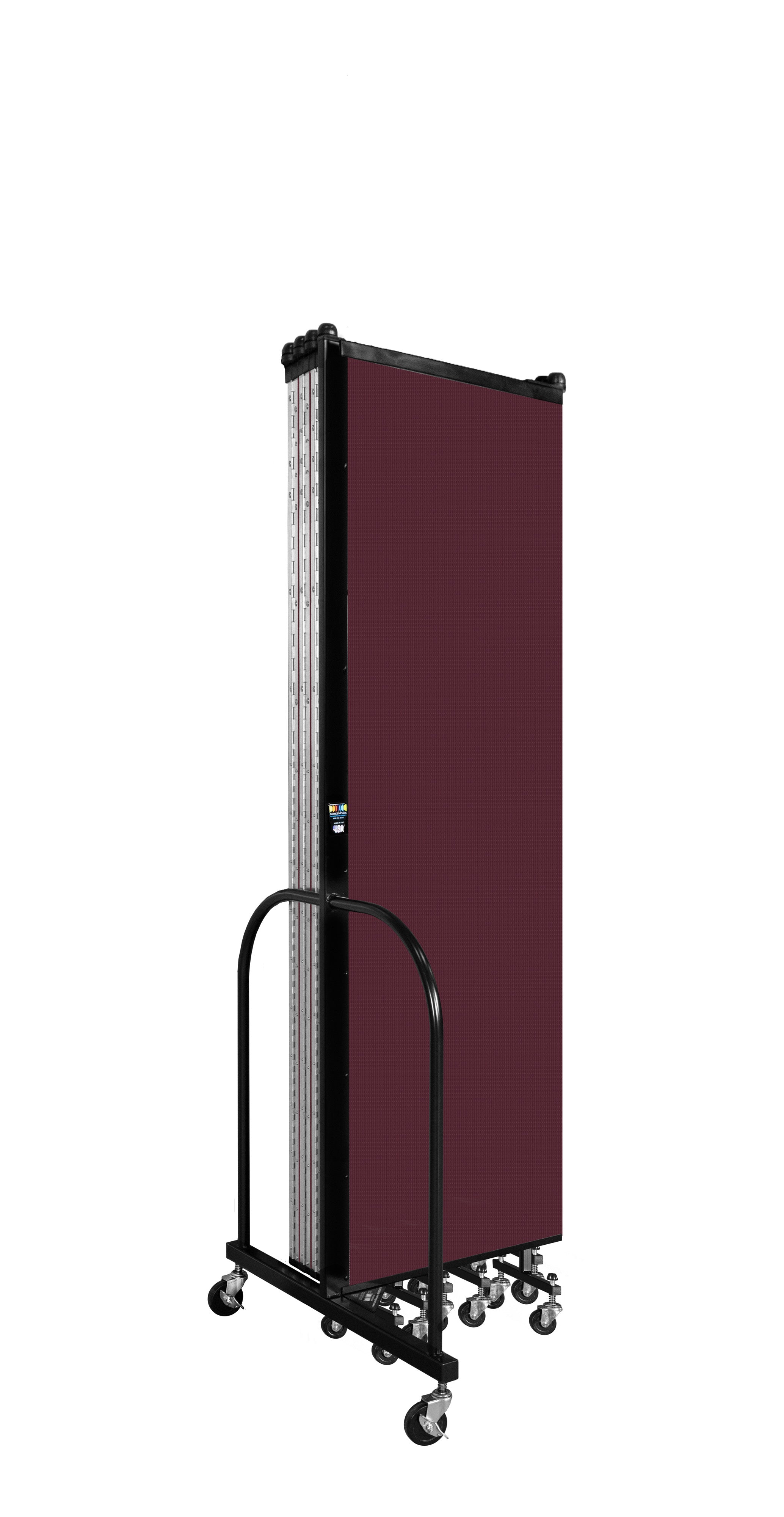 Wallmount Room Divider - 6' 8"H x 16' 6"L - 9 Panel, Purple, Fabric