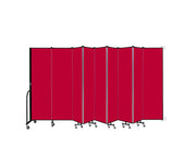 Wallmount Room Divider - 6' 8"H x 16' 6"L - 9 Panel, Primary Red, Fabric