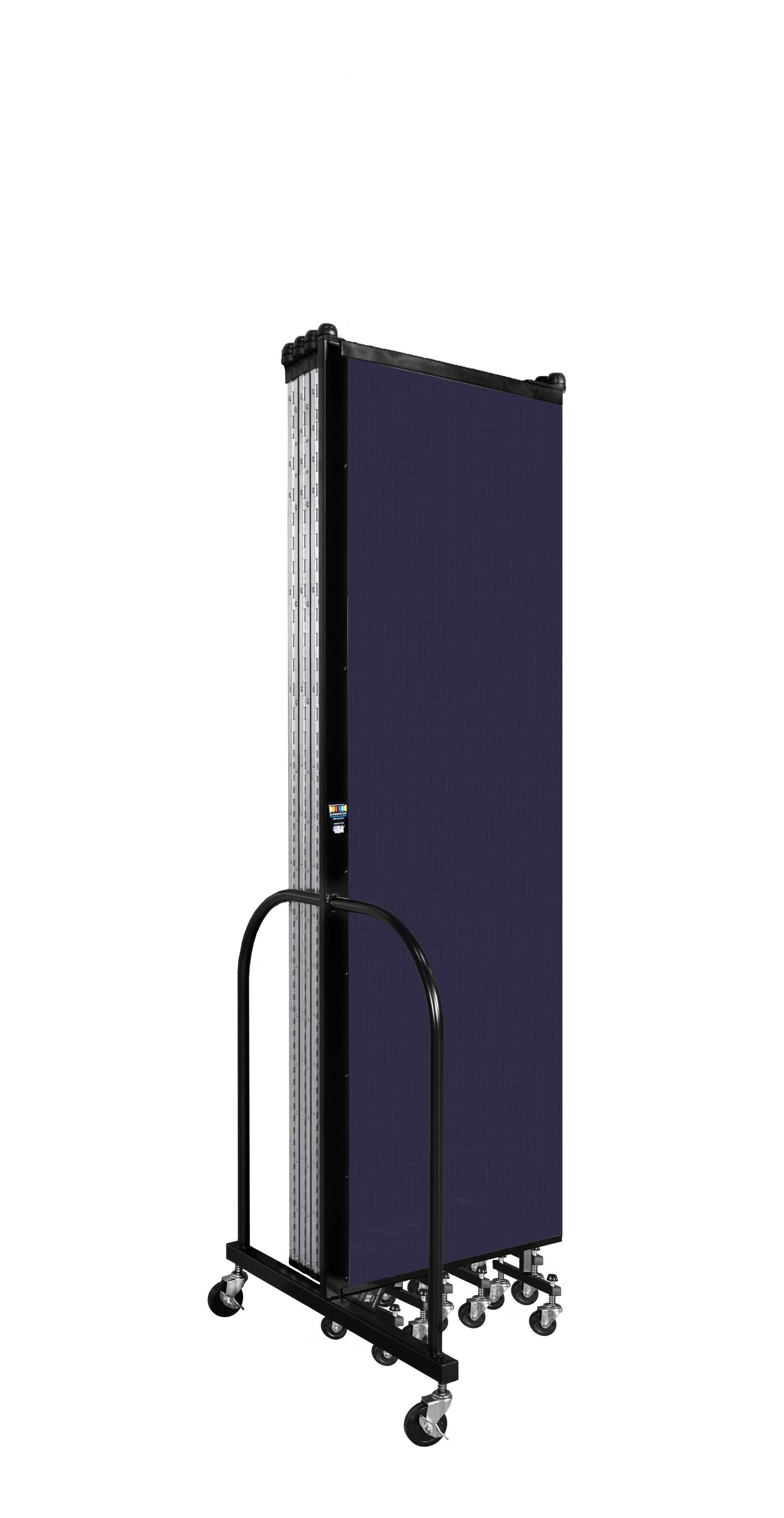 Wallmount Room Divider - 6' 8"H x 16' 6"L - 9 Panel, Navy, Fabric