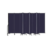 Wallmount Room Divider - 6' 8"H x 16' 6"L - 9 Panel, Navy, Fabric
