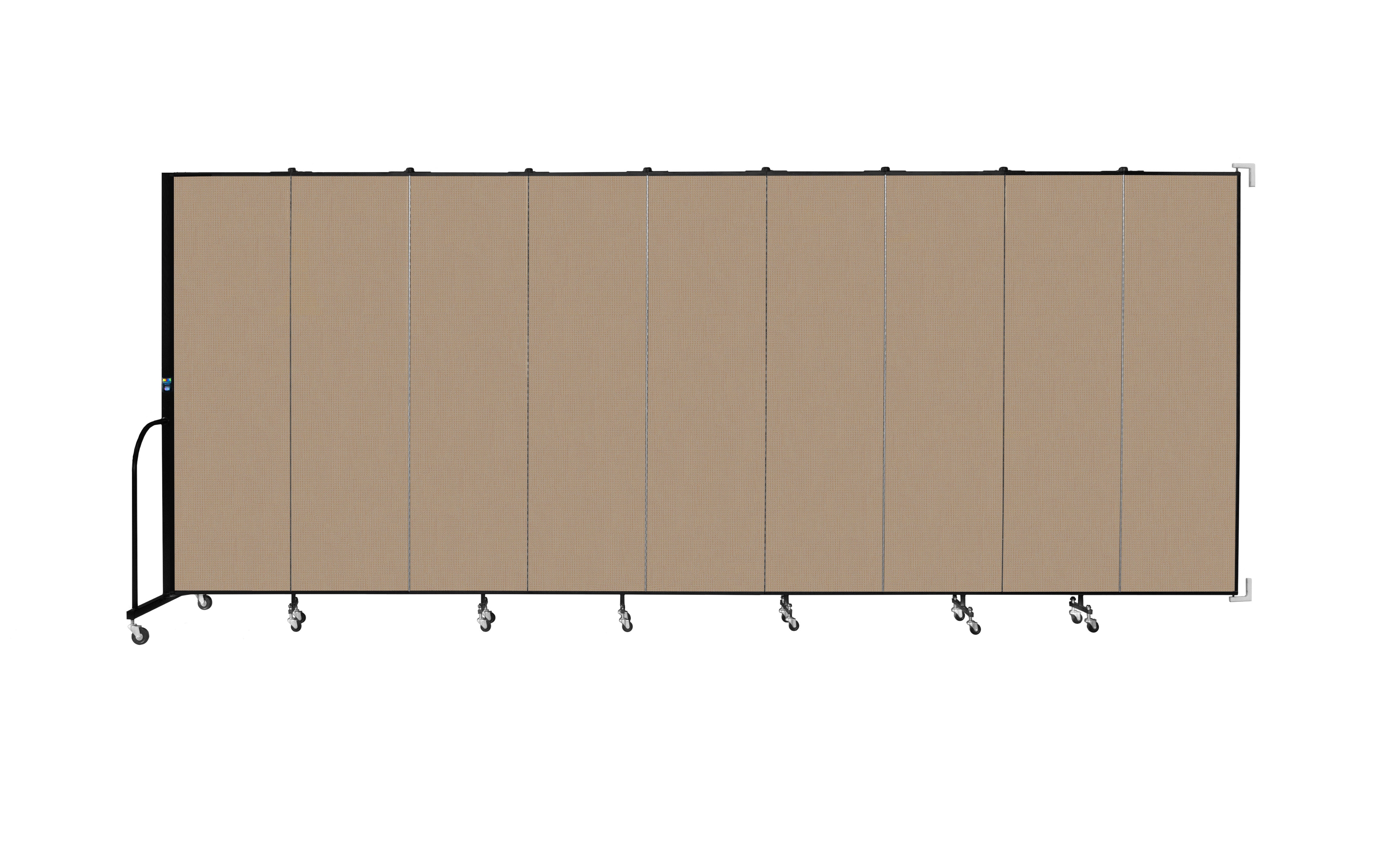 Wallmount Room Divider - 6' 8"H x 16' 6"L - 9 Panel, Desert, Fabric