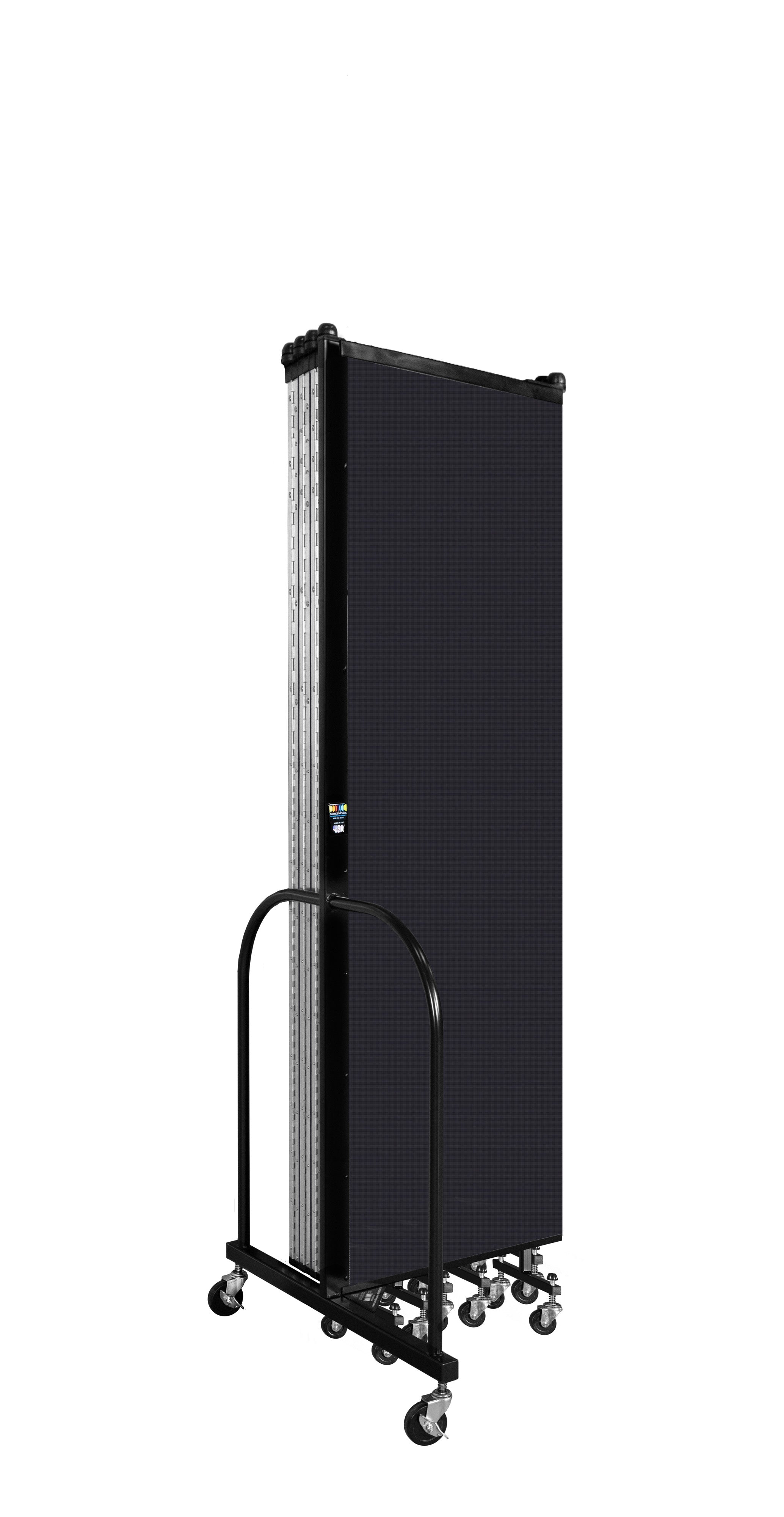 Wallmount Room Divider - 6' 8"H x 16' 6"L - 9 Panel, Black, Fabric