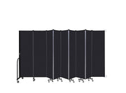 Wallmount Room Divider - 6' 8"H x 16' 6"L - 9 Panel, Black, Fabric