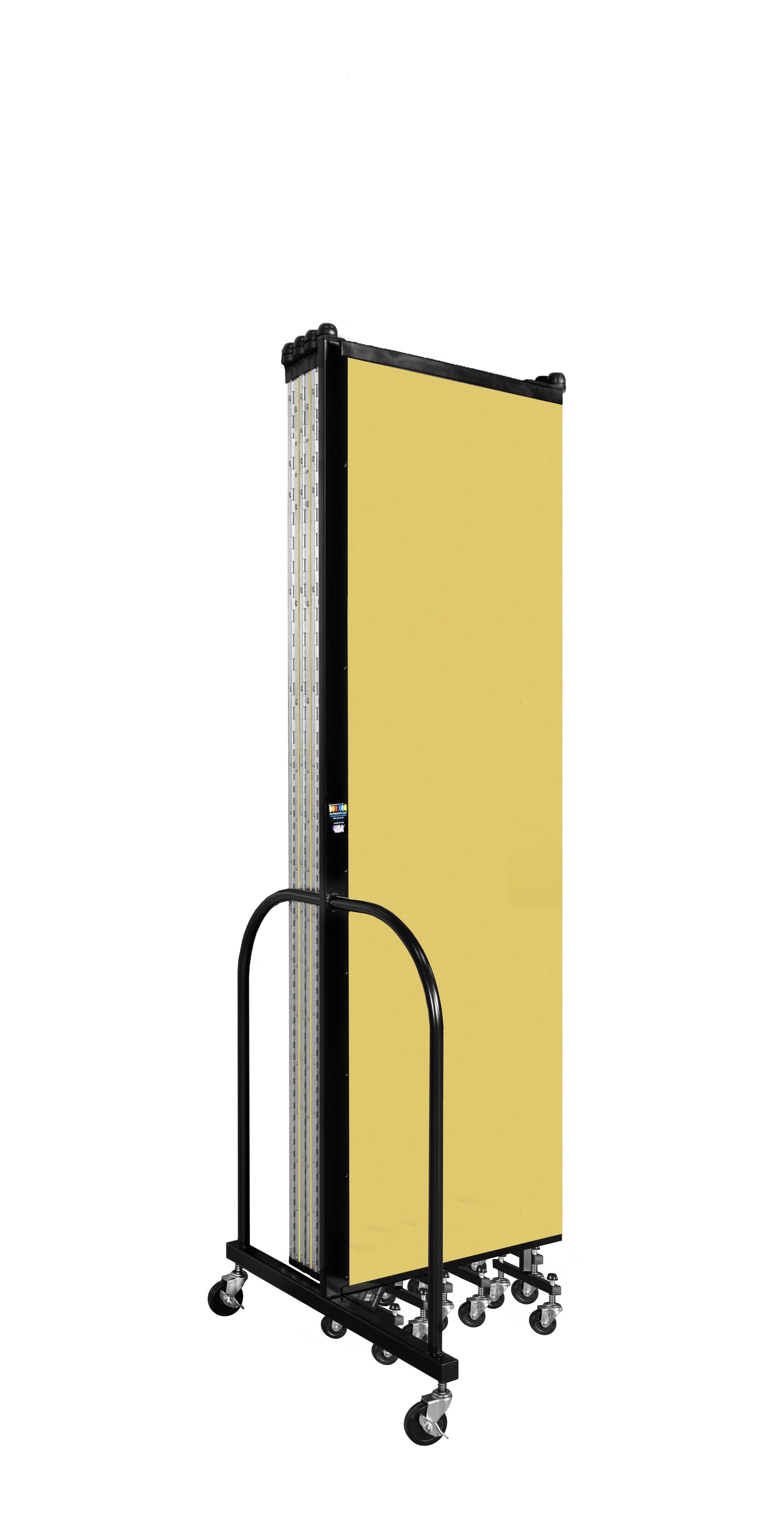 Wallmount Room Divider - 6' 8"H x 16' 6"L - 9 Panel, Primary Yellow, Fabric