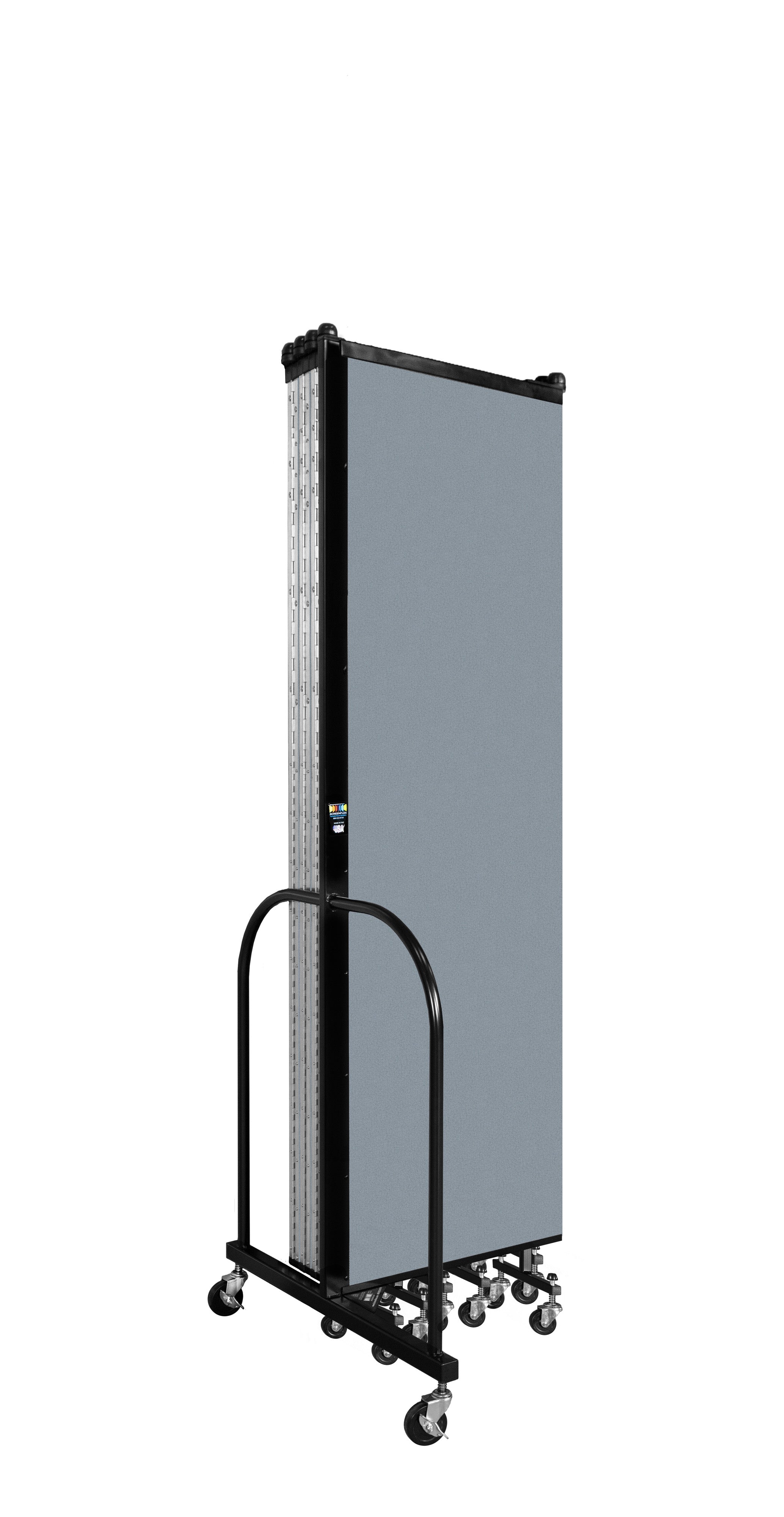 Wallmount Room Divider - 6' 8"H x 16' 6"L - 9 Panel, Blue Tide, Vinyl