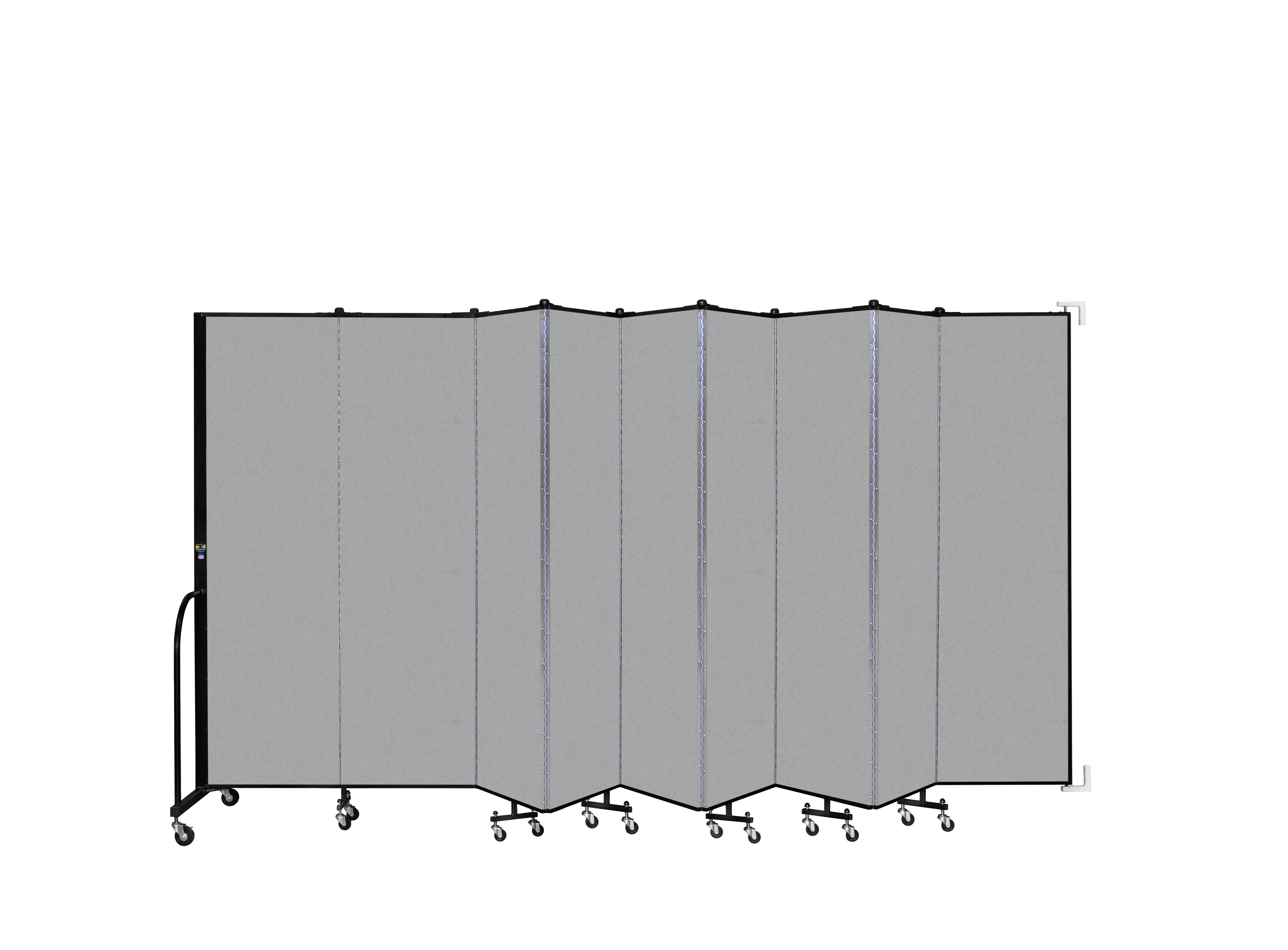 Wallmount Room Divider - 6' 8"H x 16' 6"L - 9 Panel, Granite, Vinyl
