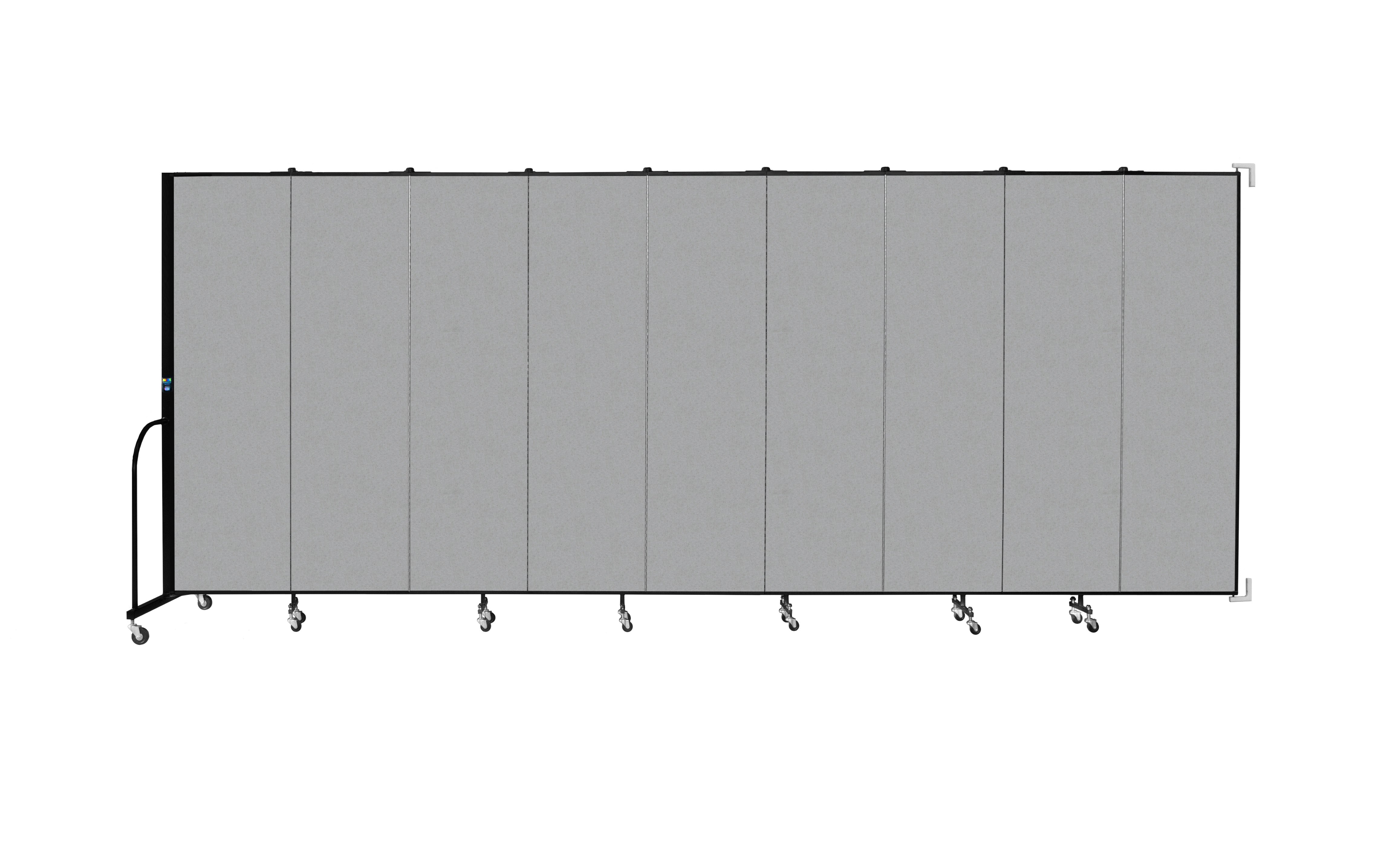 Wallmount Room Divider - 6' 8"H x 16' 6"L - 9 Panel, Granite, Vinyl