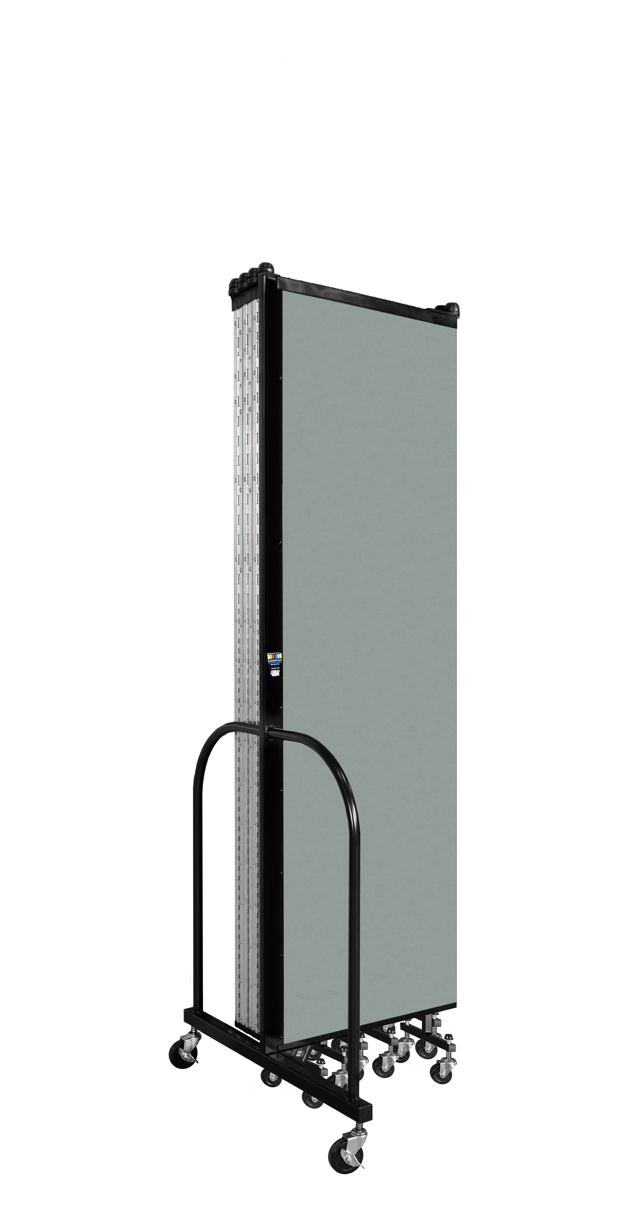 Wallmount Room Divider - 6' 8"H x 16' 6"L - 9 Panel, Mint, Vinyl
