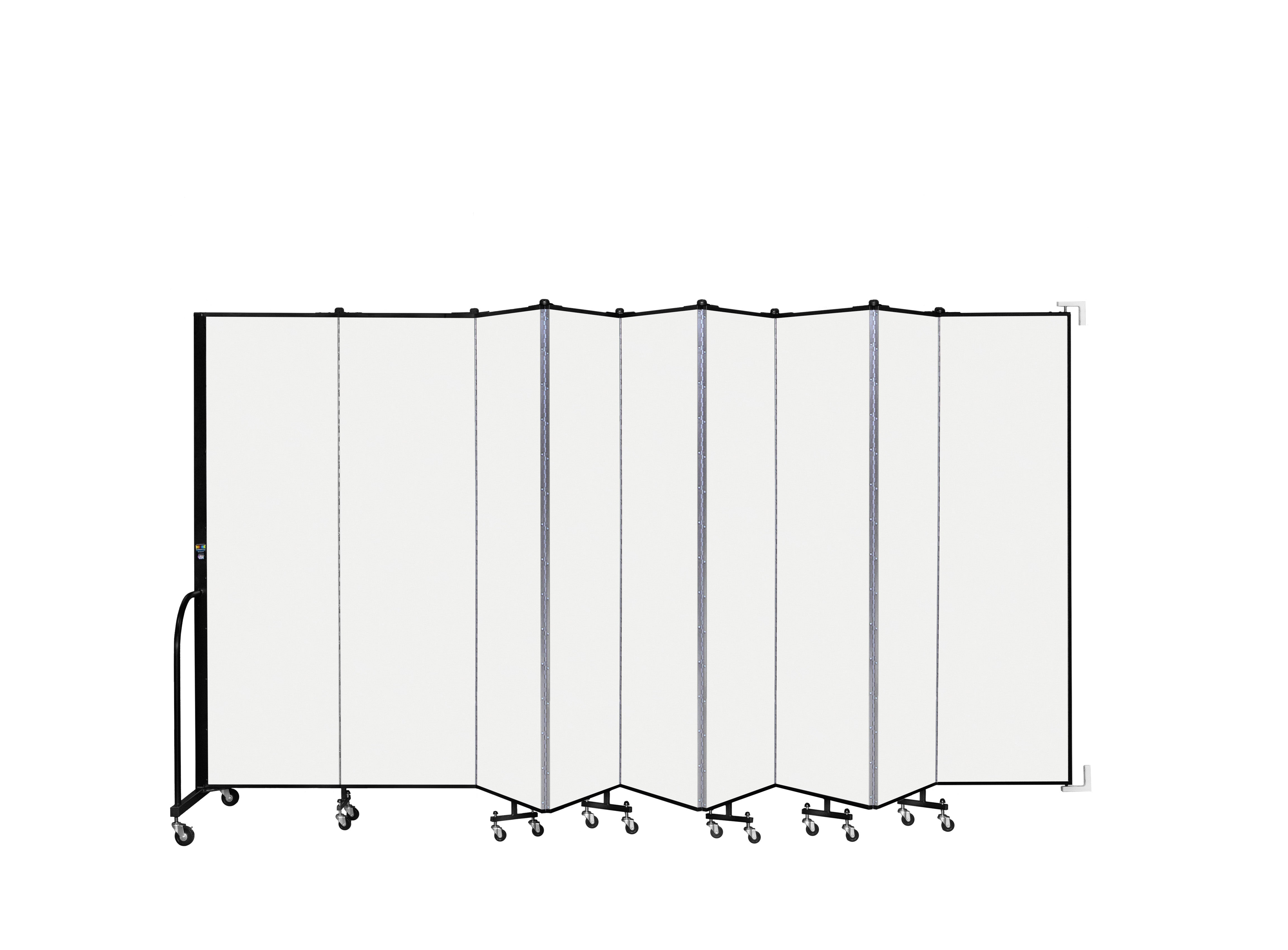Wallmount Room Divider - 6' 8"H x 16' 6"L - 9 Panel, Ice, Vinyl