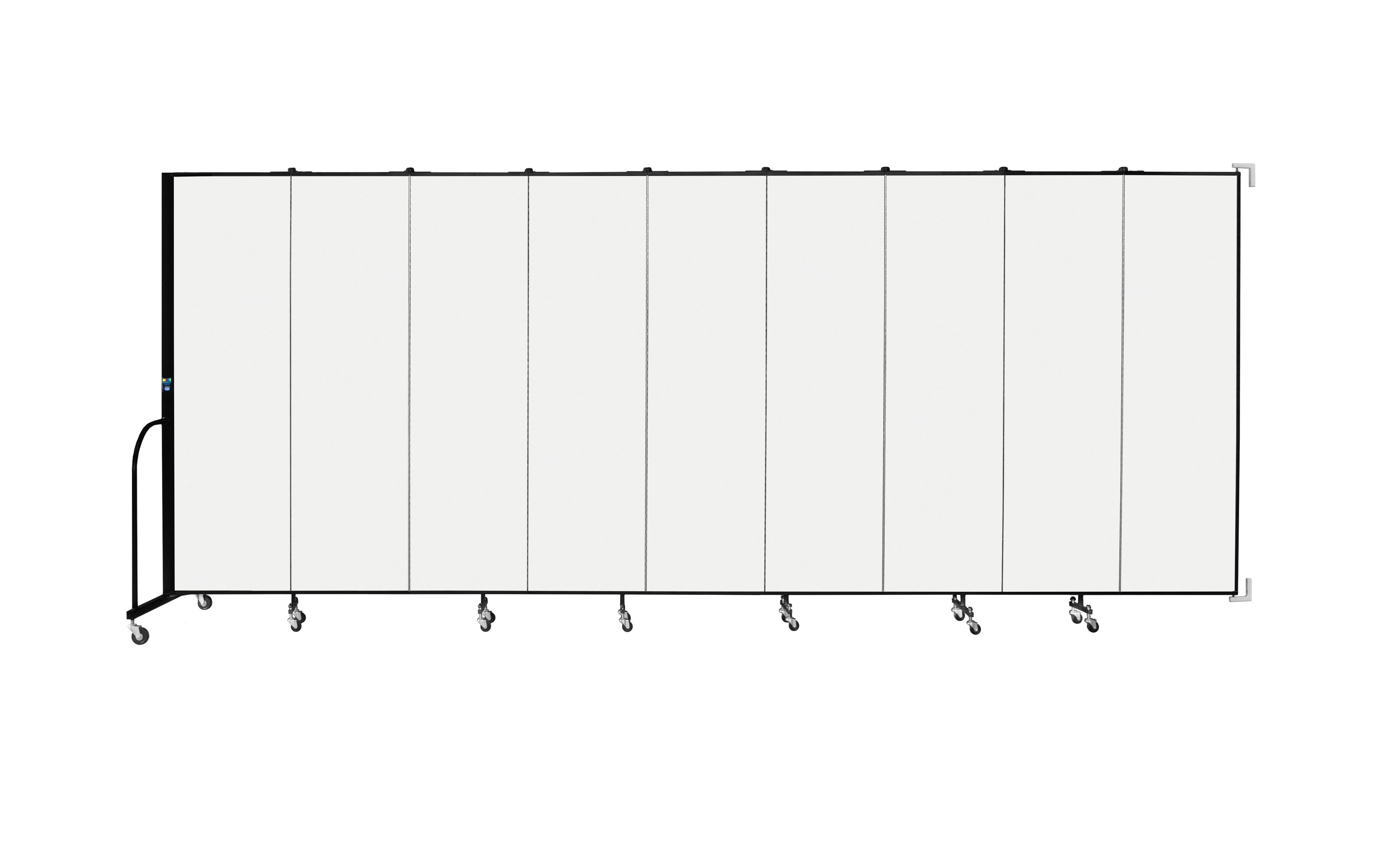 Wallmount Room Divider - 6' 8"H x 16' 6"L - 9 Panel, Ice, Vinyl