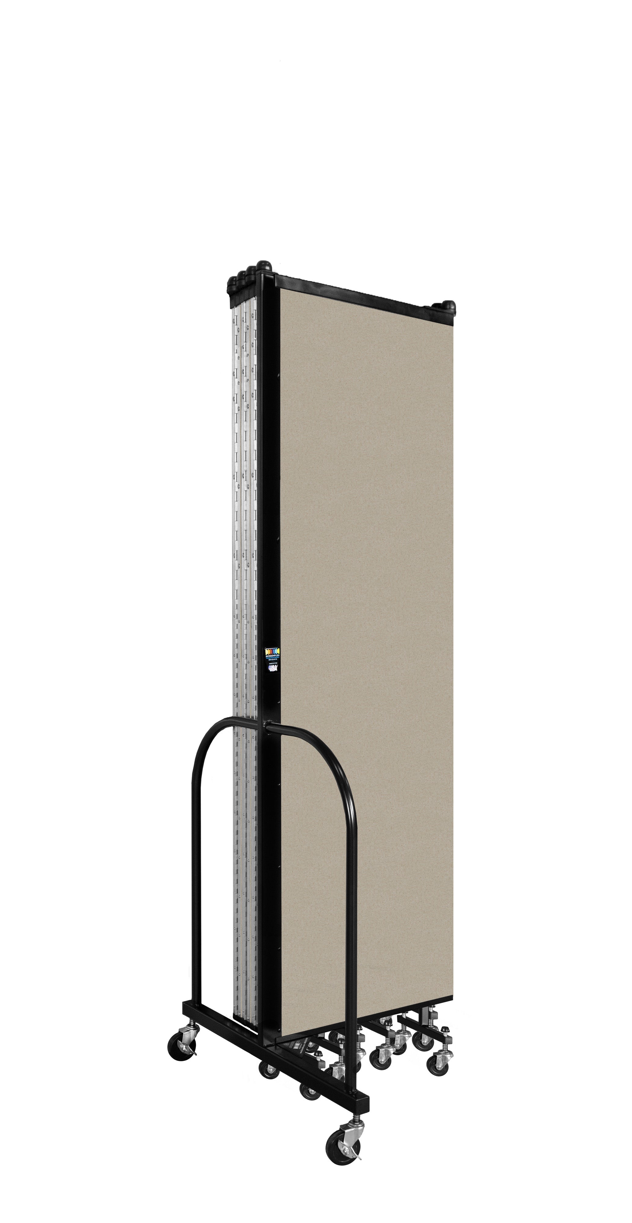 Wallmount Room Divider - 6' 8"H x 16' 6"L - 9 Panel, Hazelnut, Vinyl